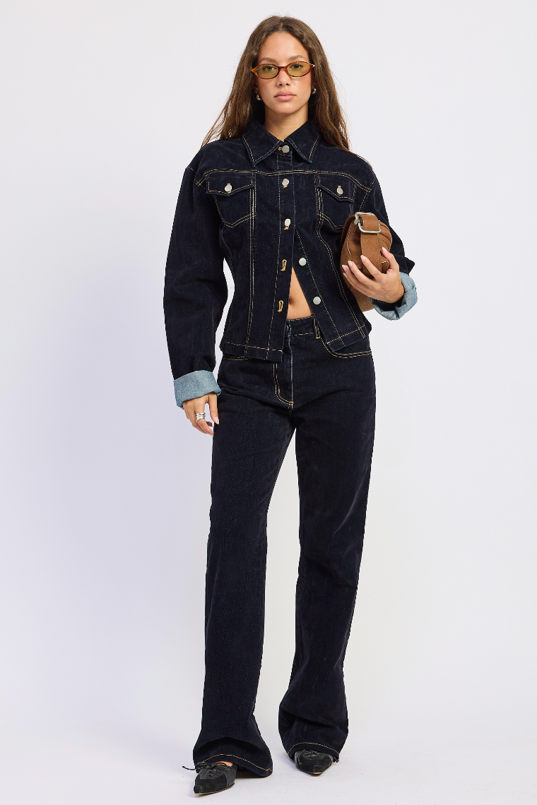 Denim Low Rise Tucker Jeans