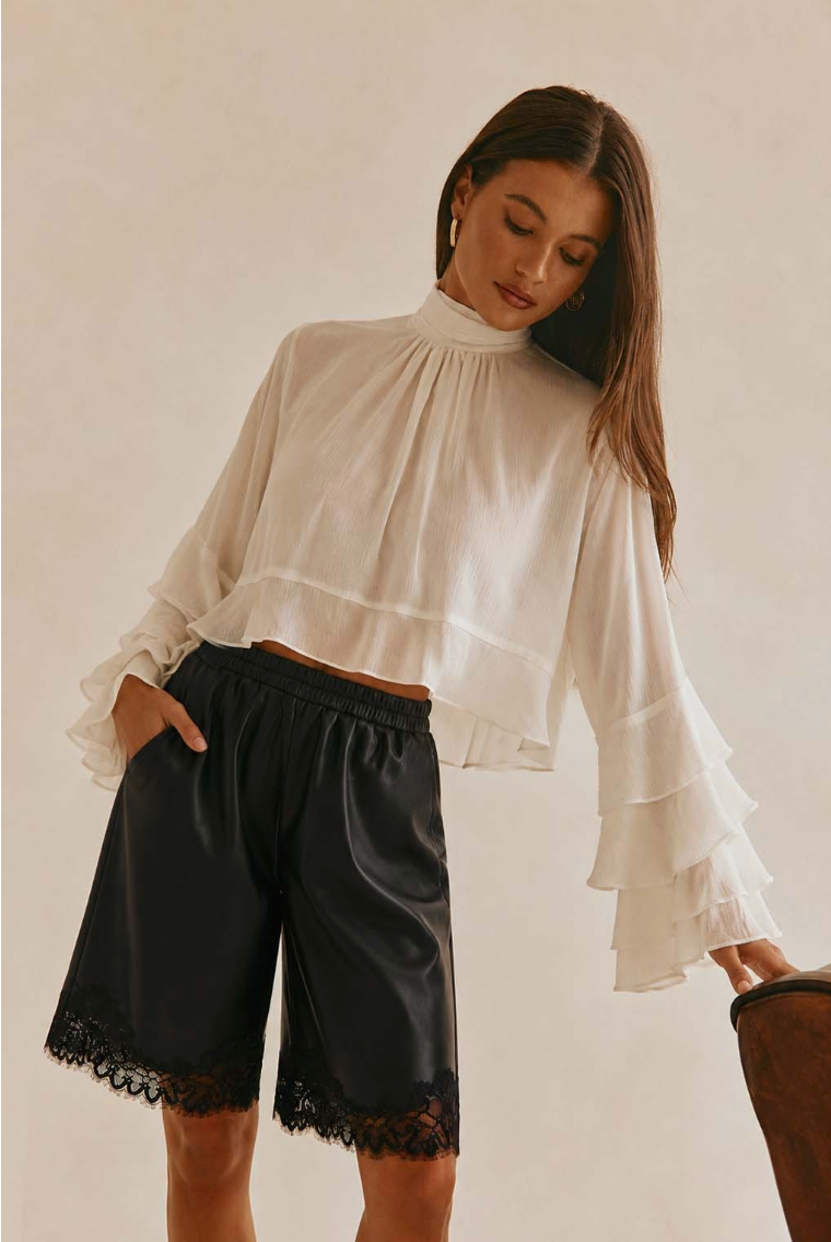 Ruffle Long Sleeve Blouse