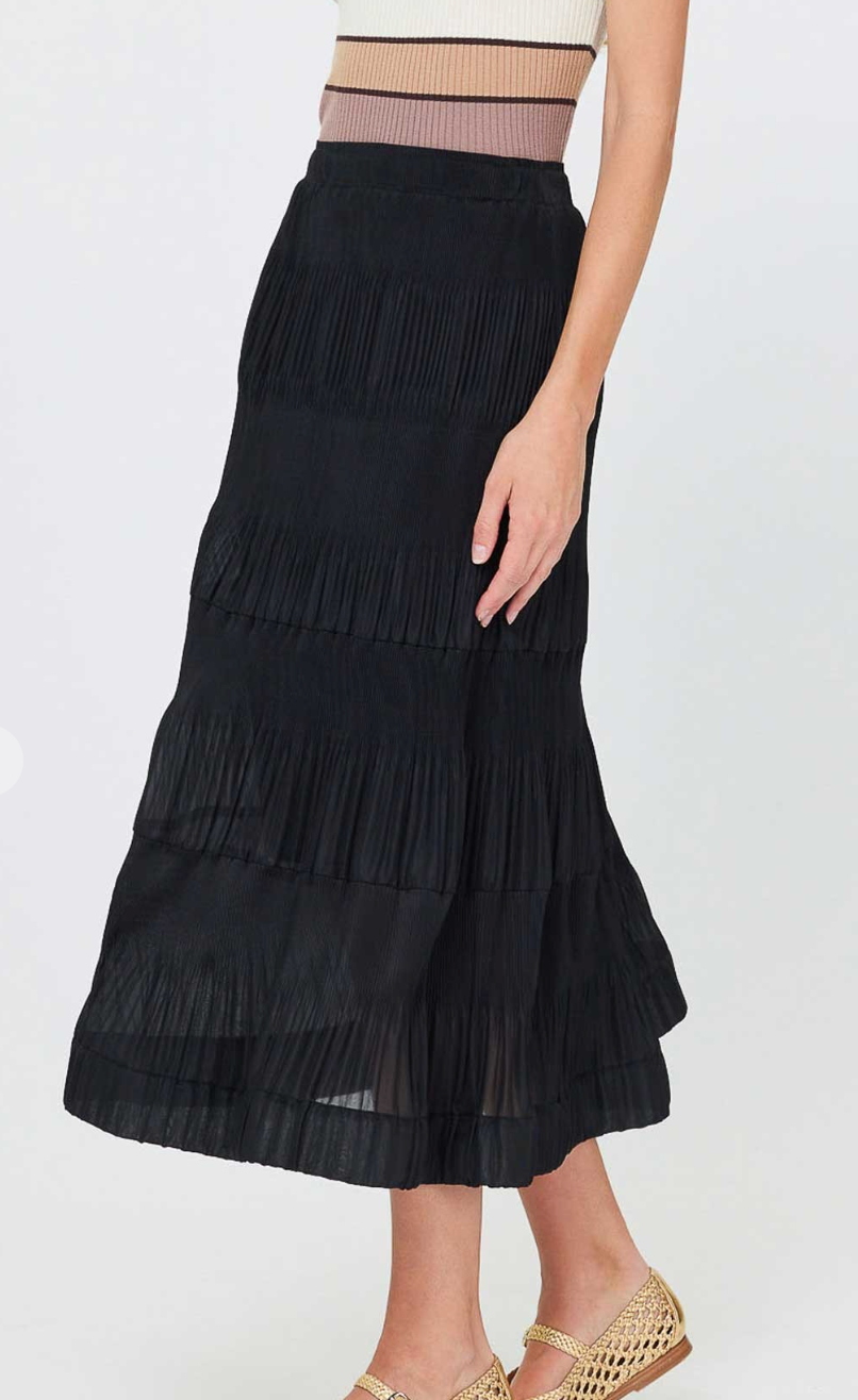Voluminous Pleated Midi Skirt
