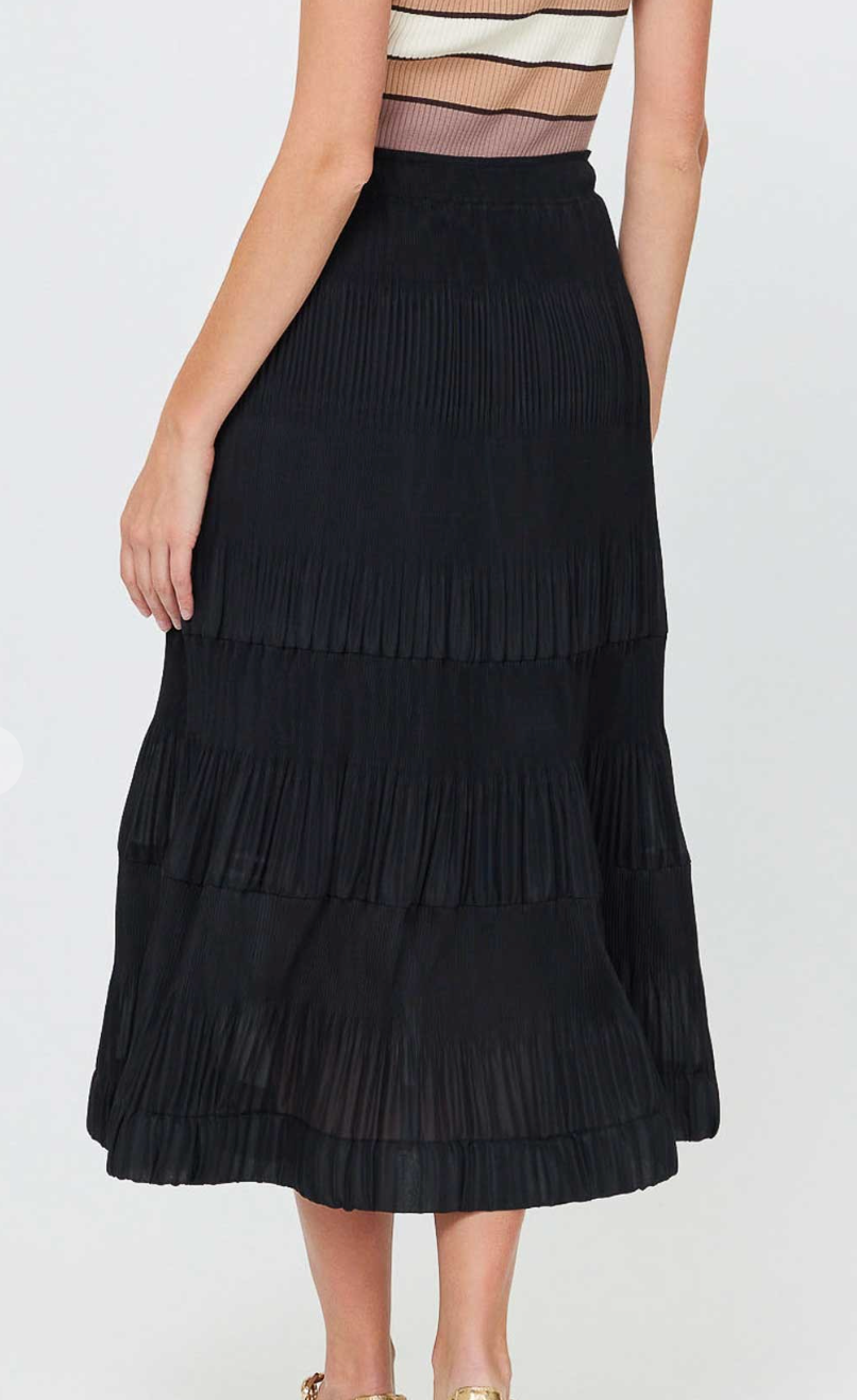 Voluminous Pleated Midi Skirt