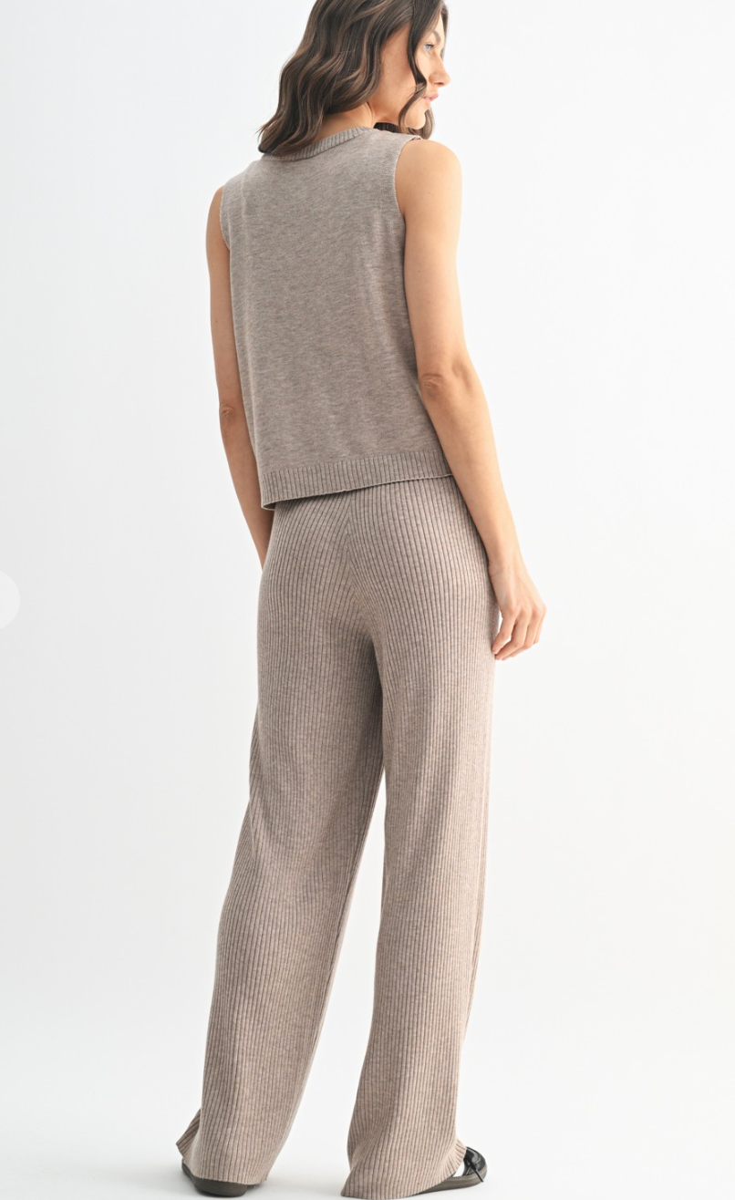 Ribbed Knit Sweater Pants