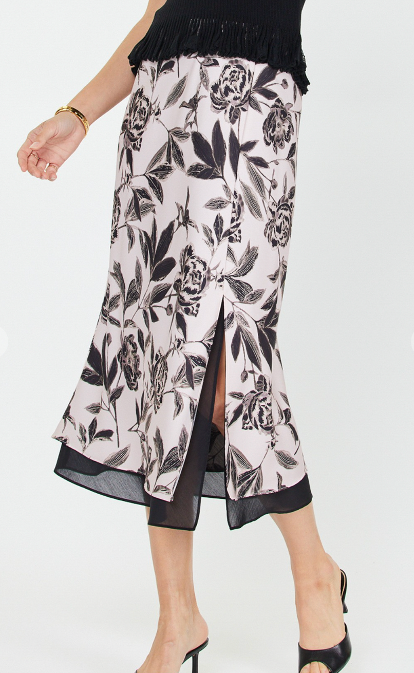 Floral Print Midi Skirt