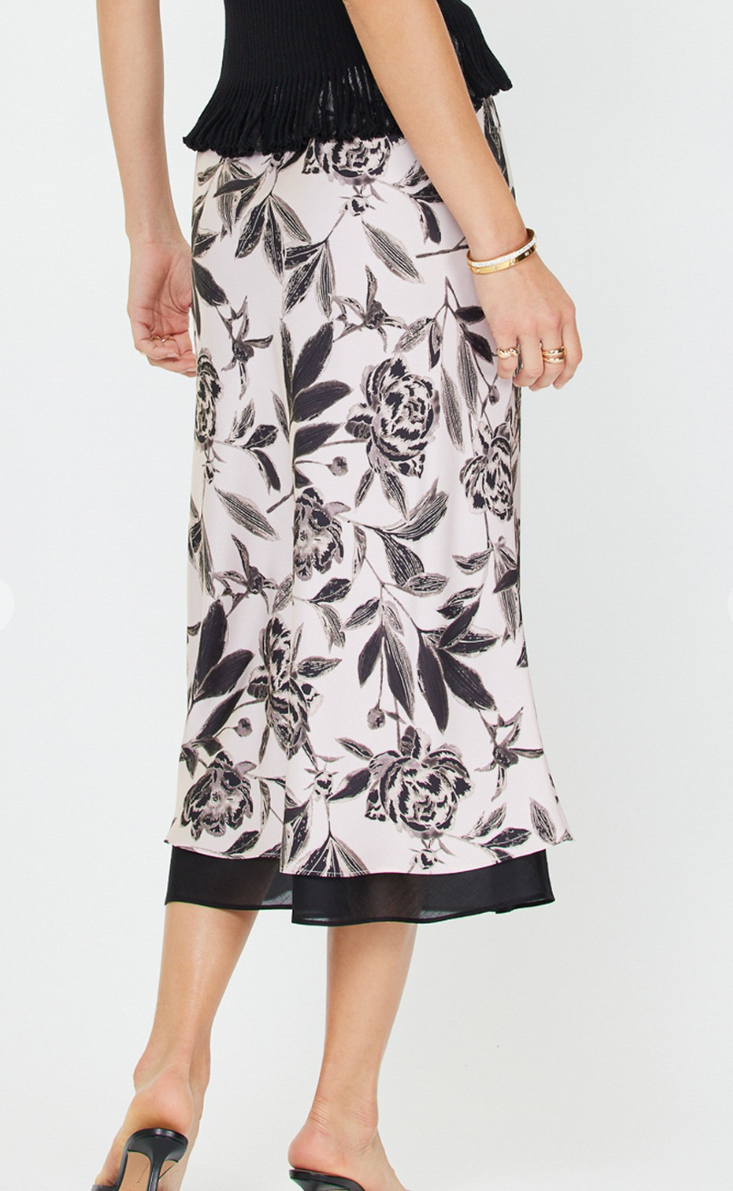 Floral Print Midi Skirt