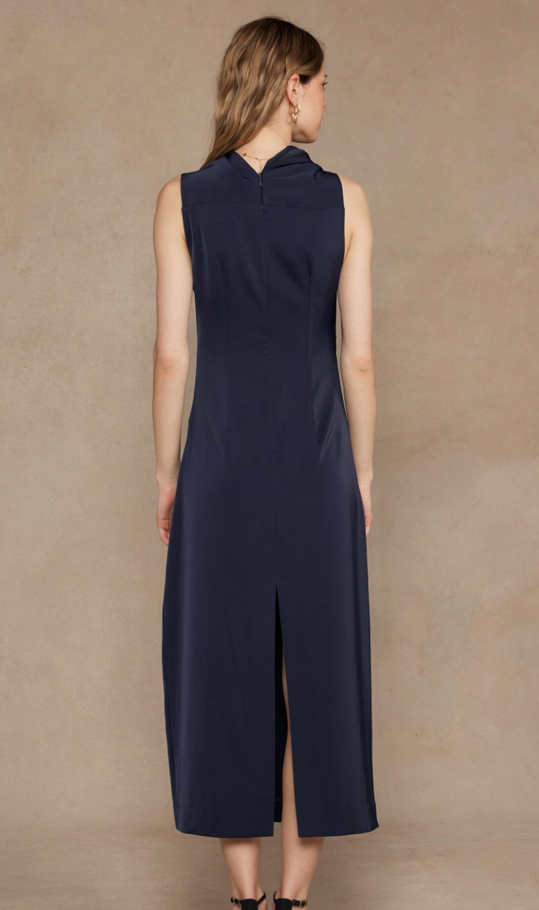 Draped Sleeveless Long Dress