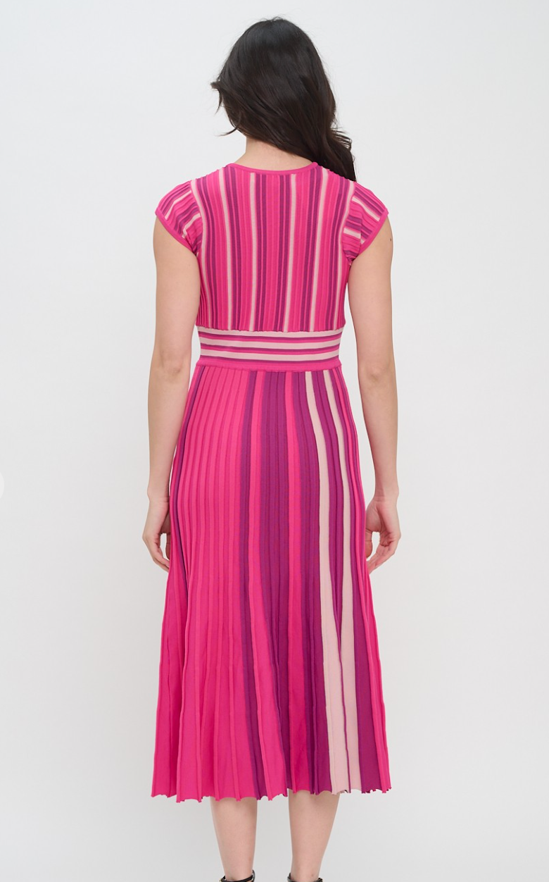 Stripe Knit Midi Dress
