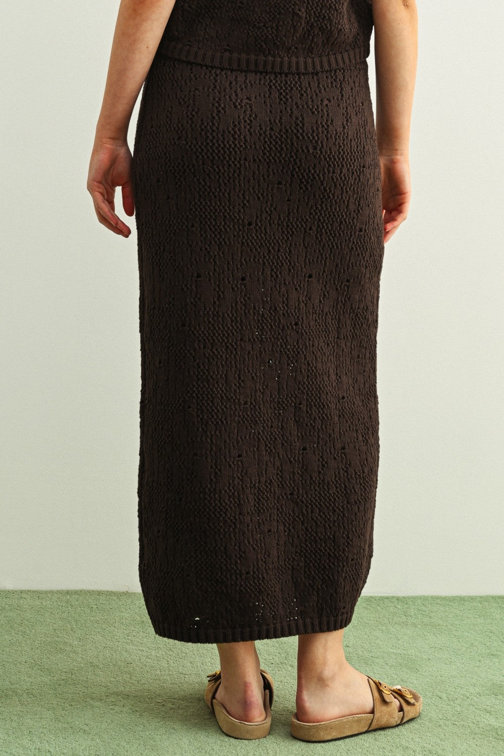 Crochet Knit Skirt With Tassel Hem