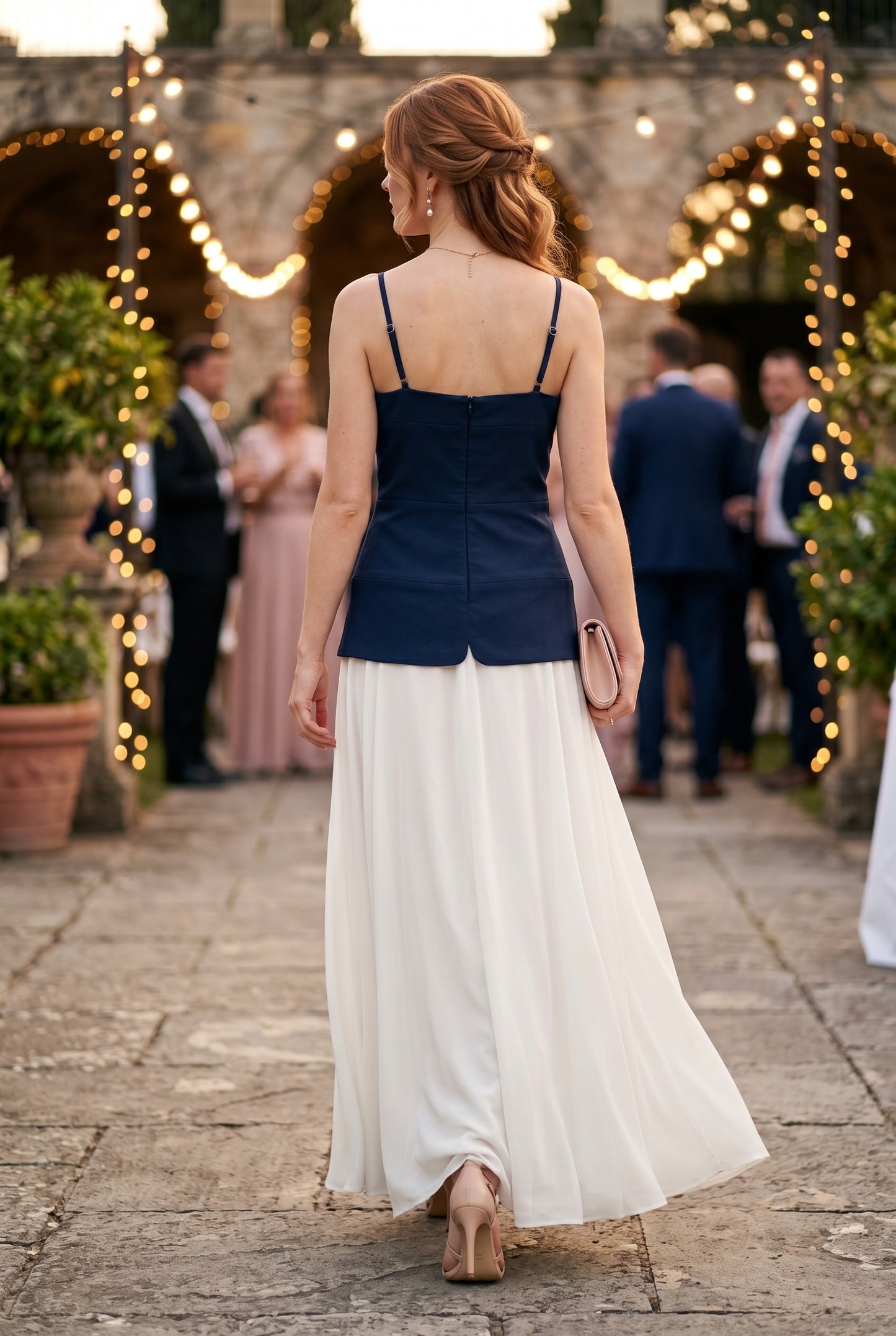 Scallop Cutout Bodice Maxi Dress
