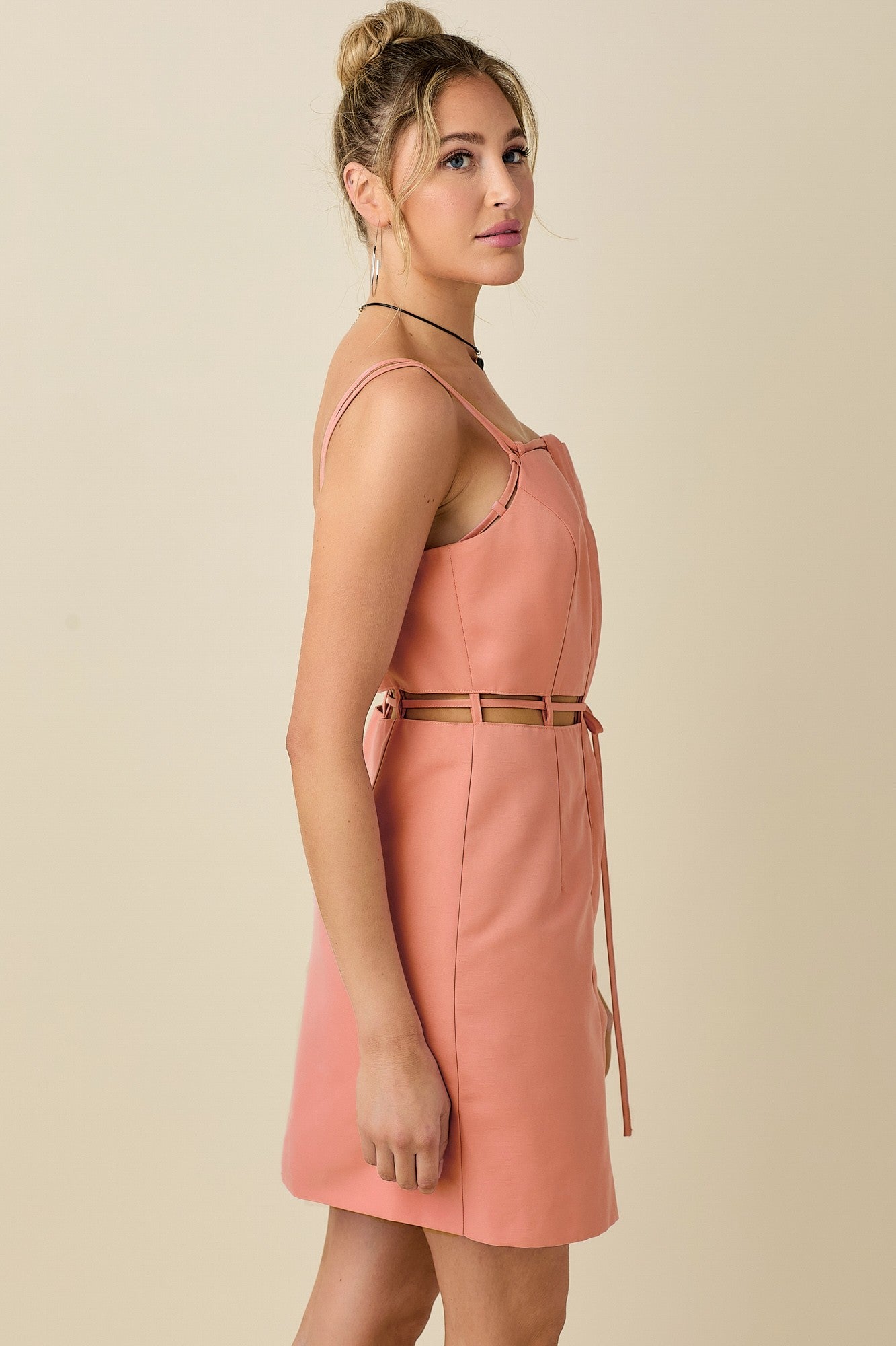 Button Front Cutout Dress