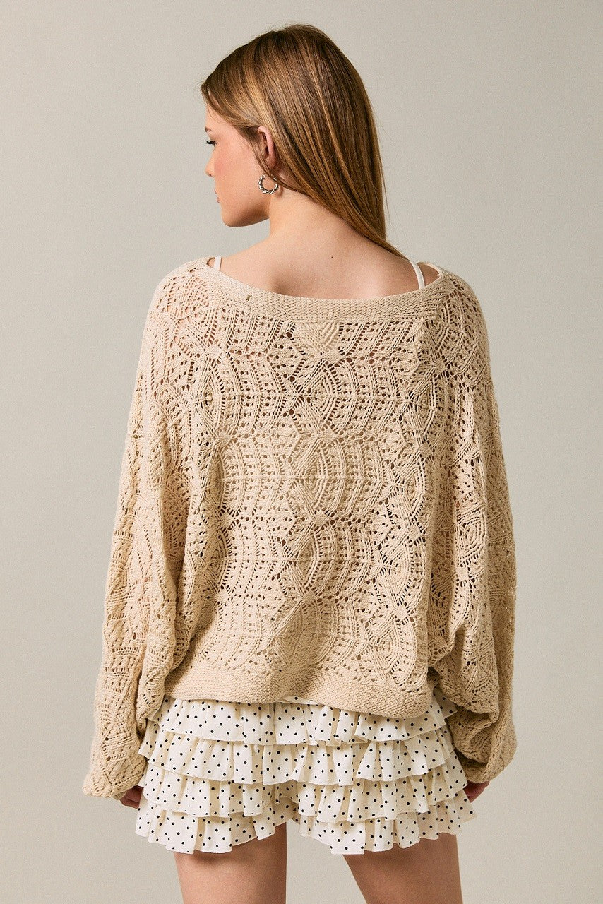Long Sleeve Crochet Cardigan
