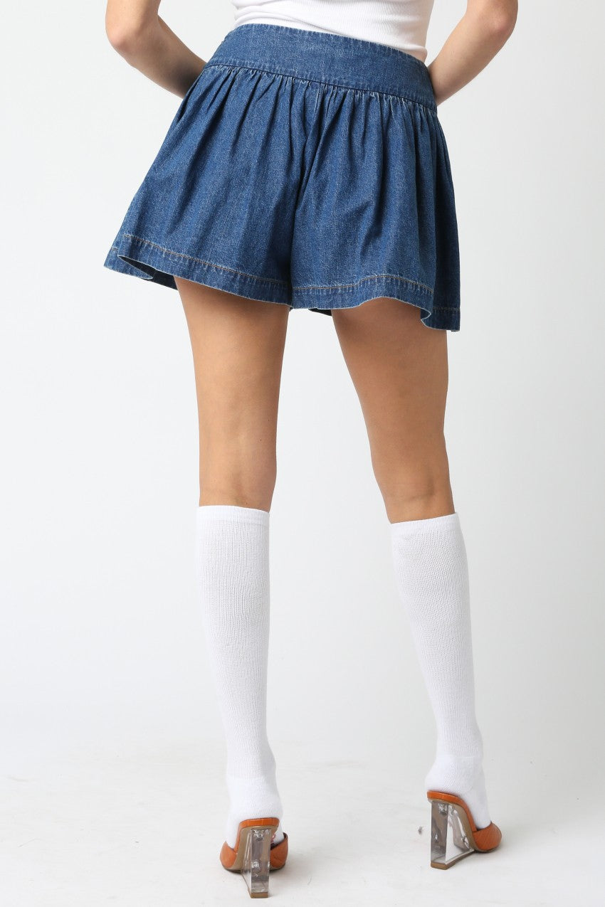 Elle Denim Flare Shorts