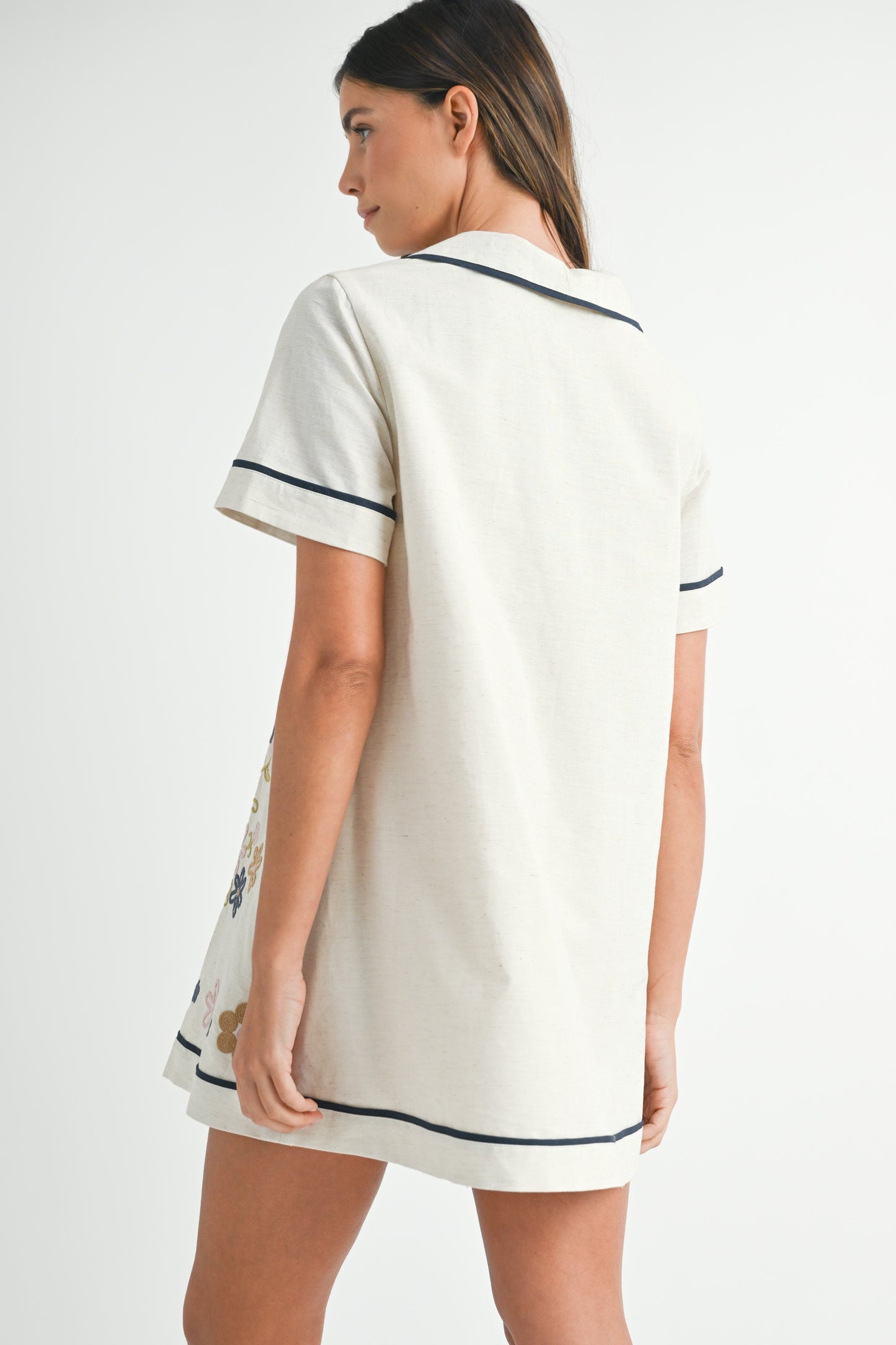 Embroidered Shirt Dress