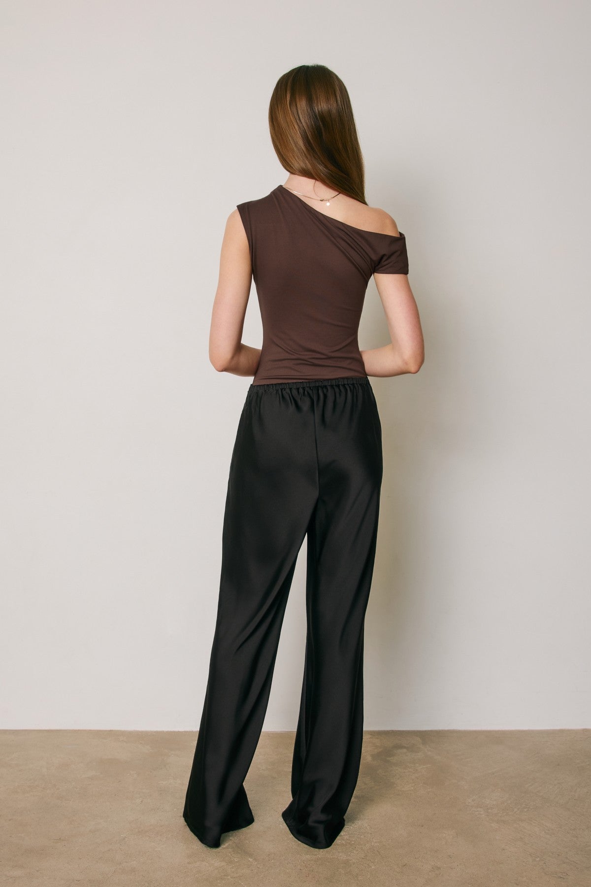 Relaxed Straight Leg Satin Pants