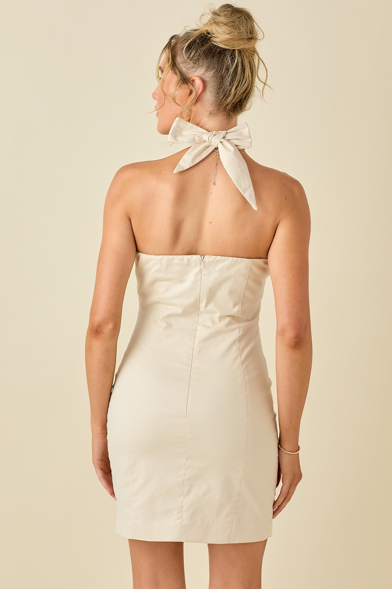 Front Tie Halter Dress