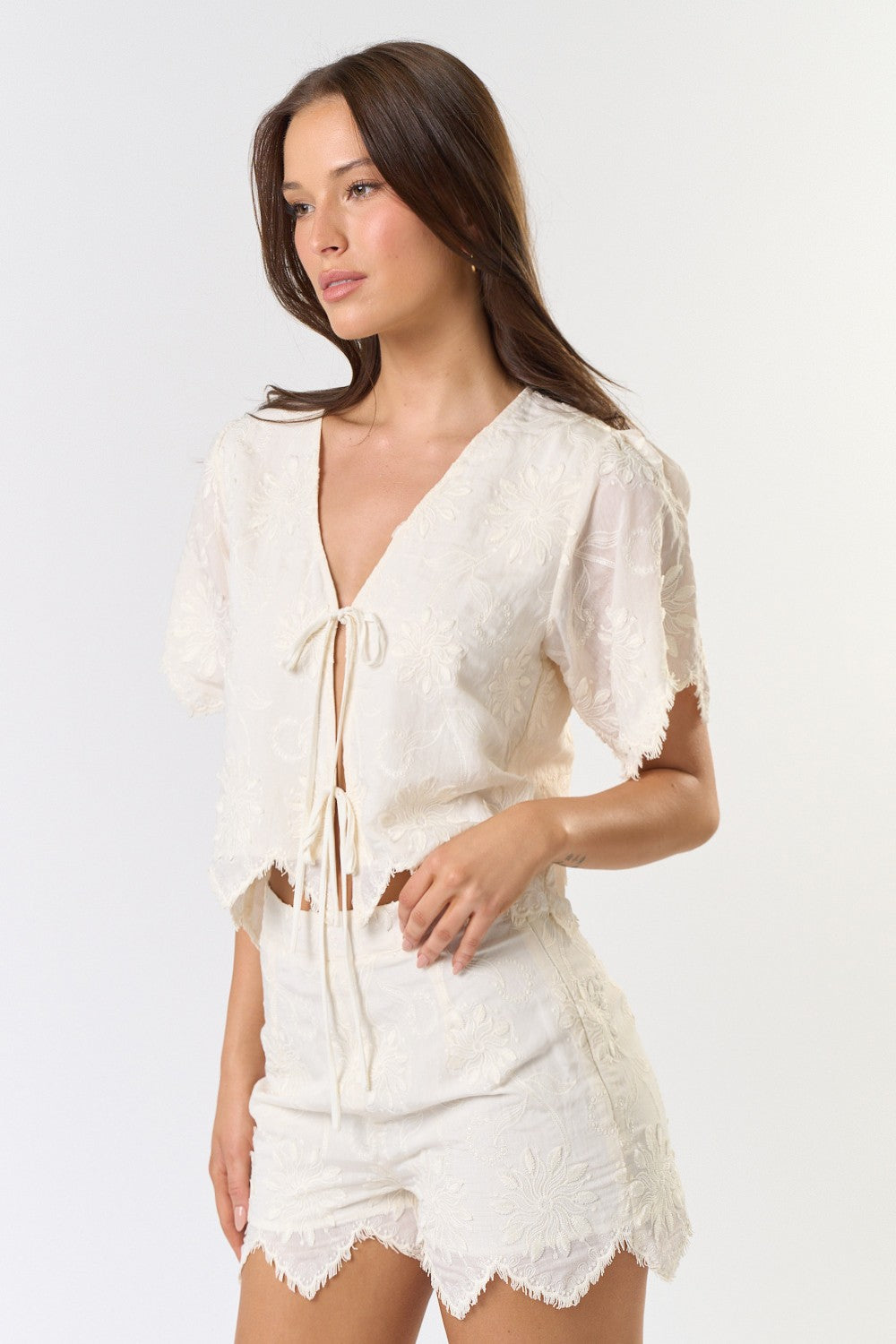 Front Tie Short Sleeve Top