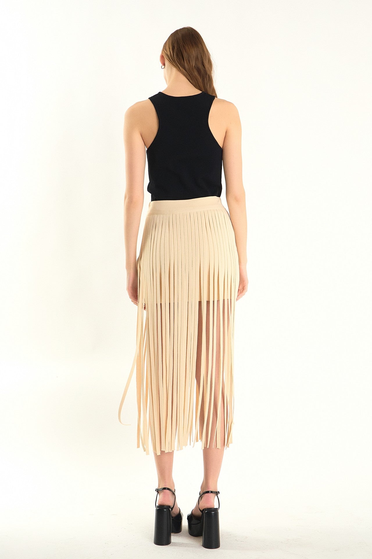Knit Fringe Skirt