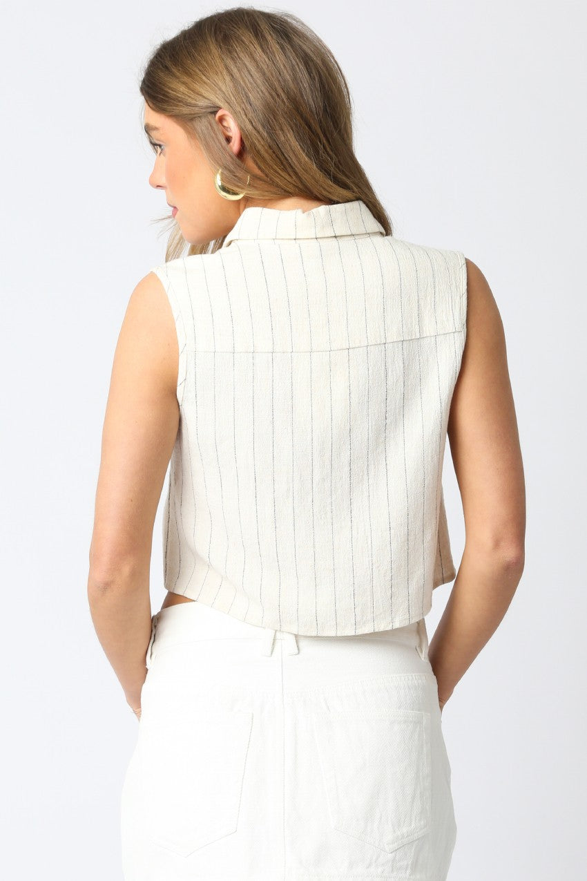 Rivka Cropped Stripe Shirt