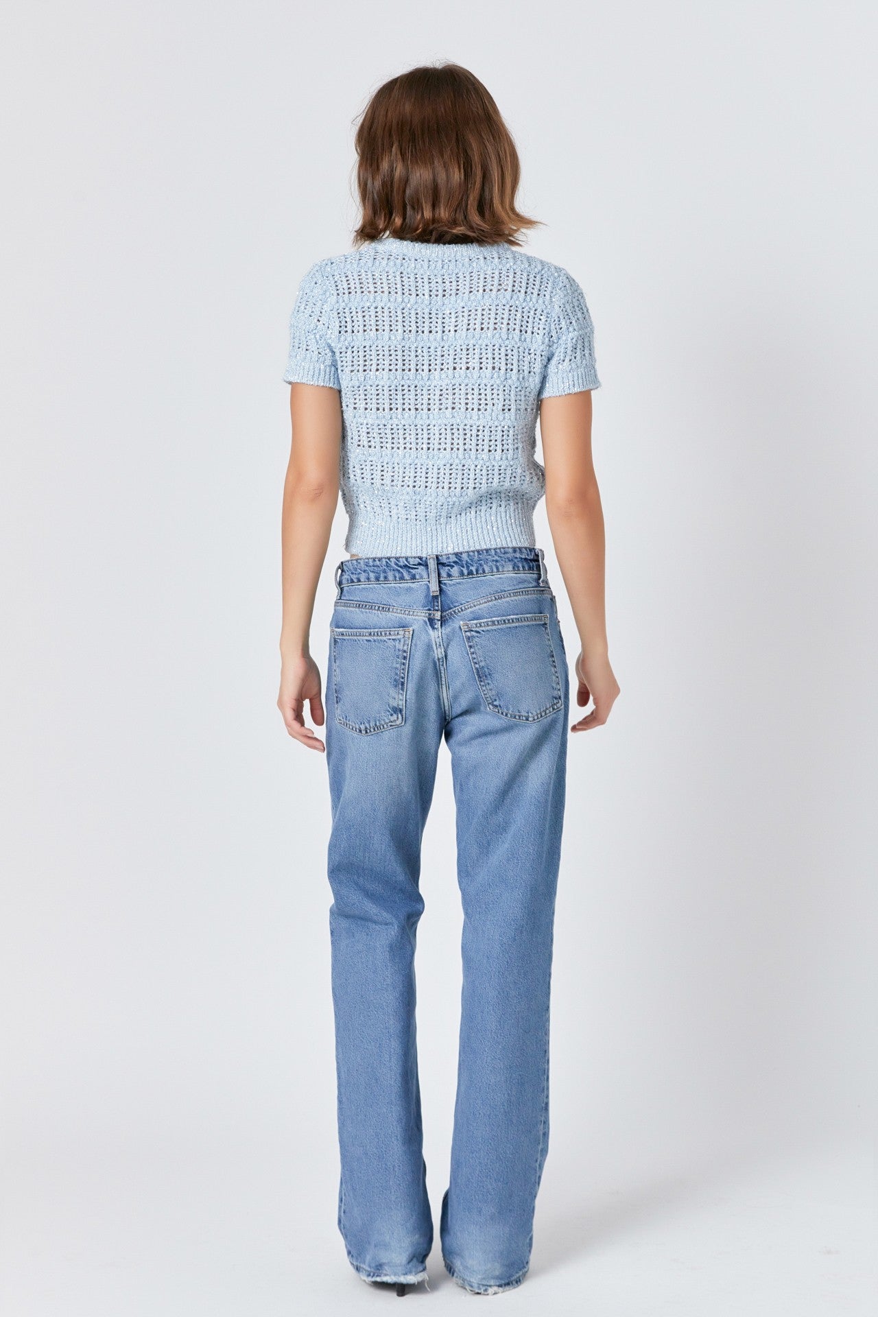 Sequin Short Sleeve Shirt