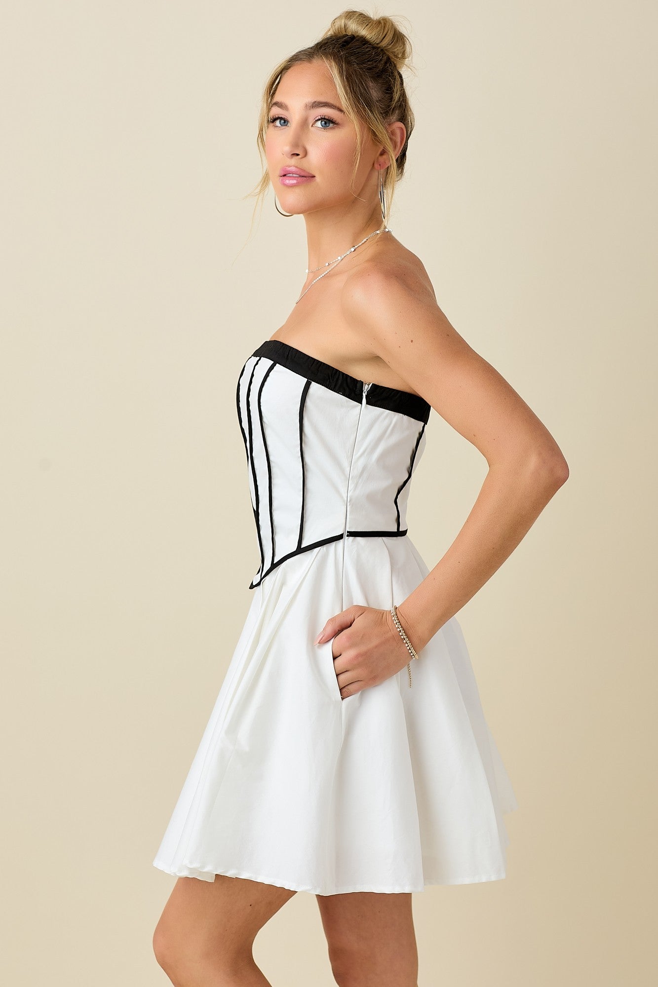 Strapless Tube Babydoll Mini Dress