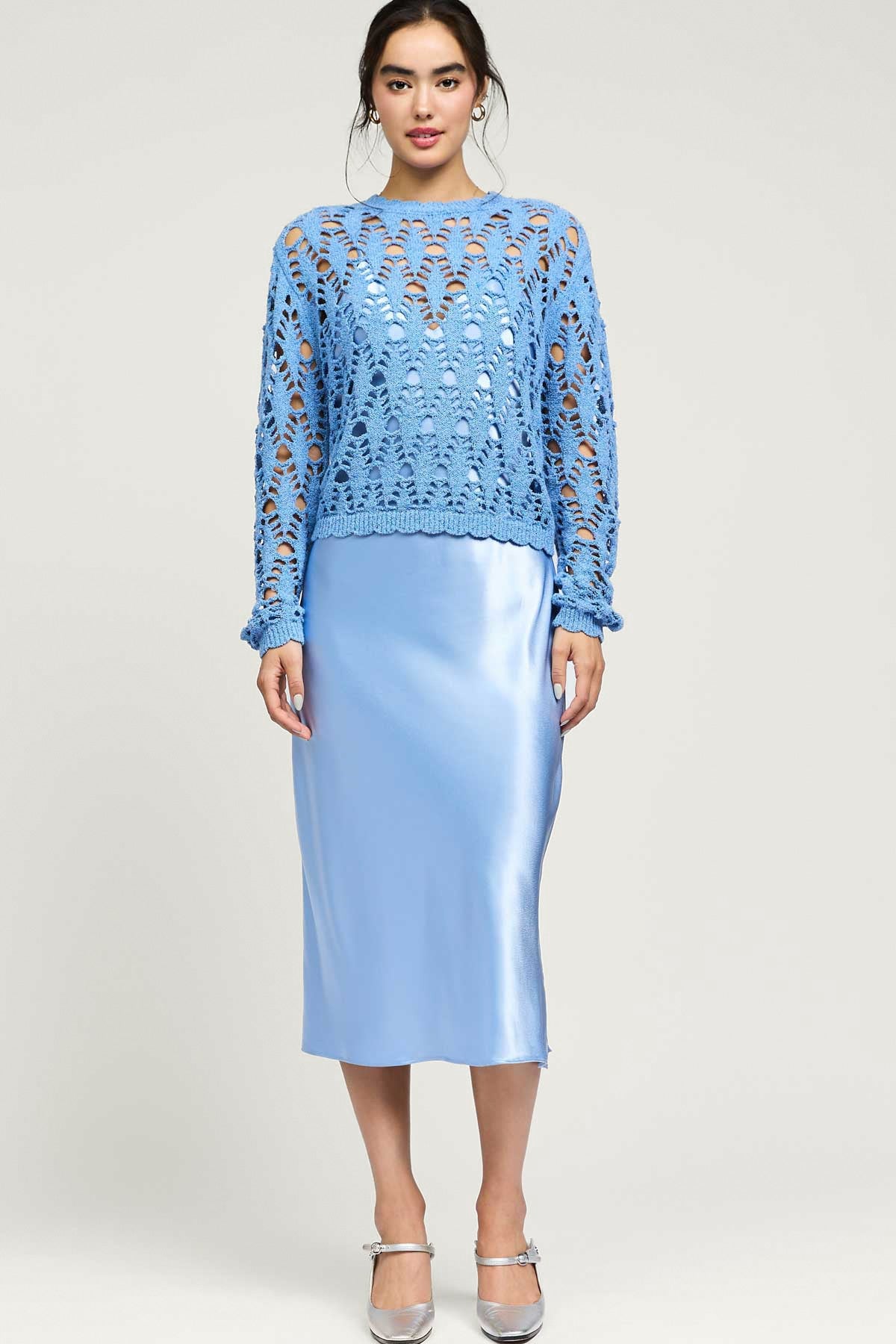 Sweater and Satin Dress