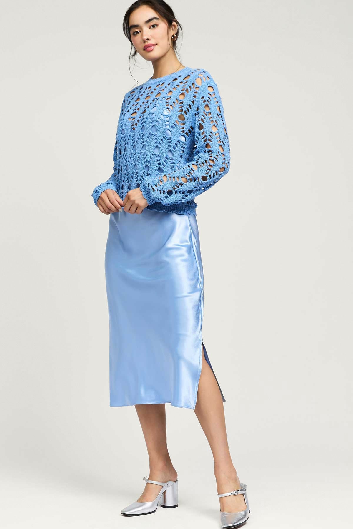 Sweater and Satin Dress