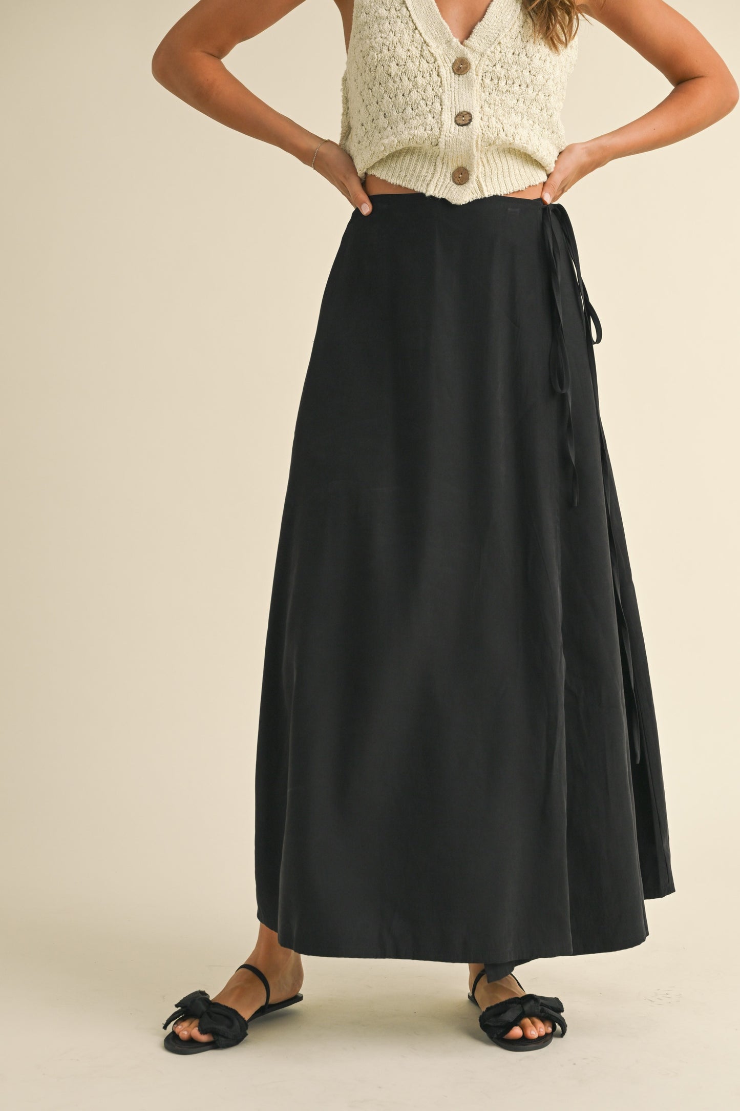 Tencel Fabric Long Wrap Skirt
