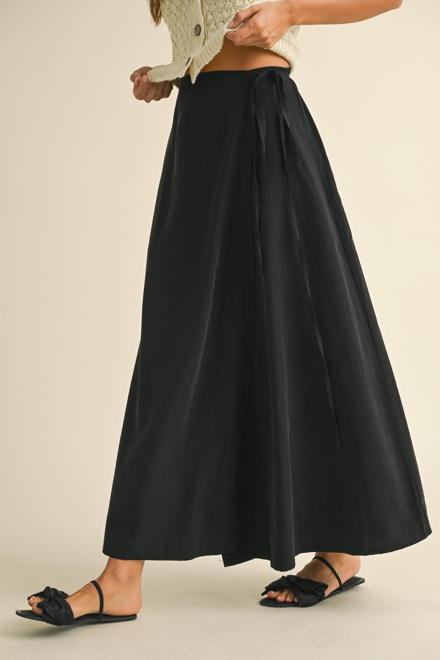 Tencel Fabric Long Wrap Skirt