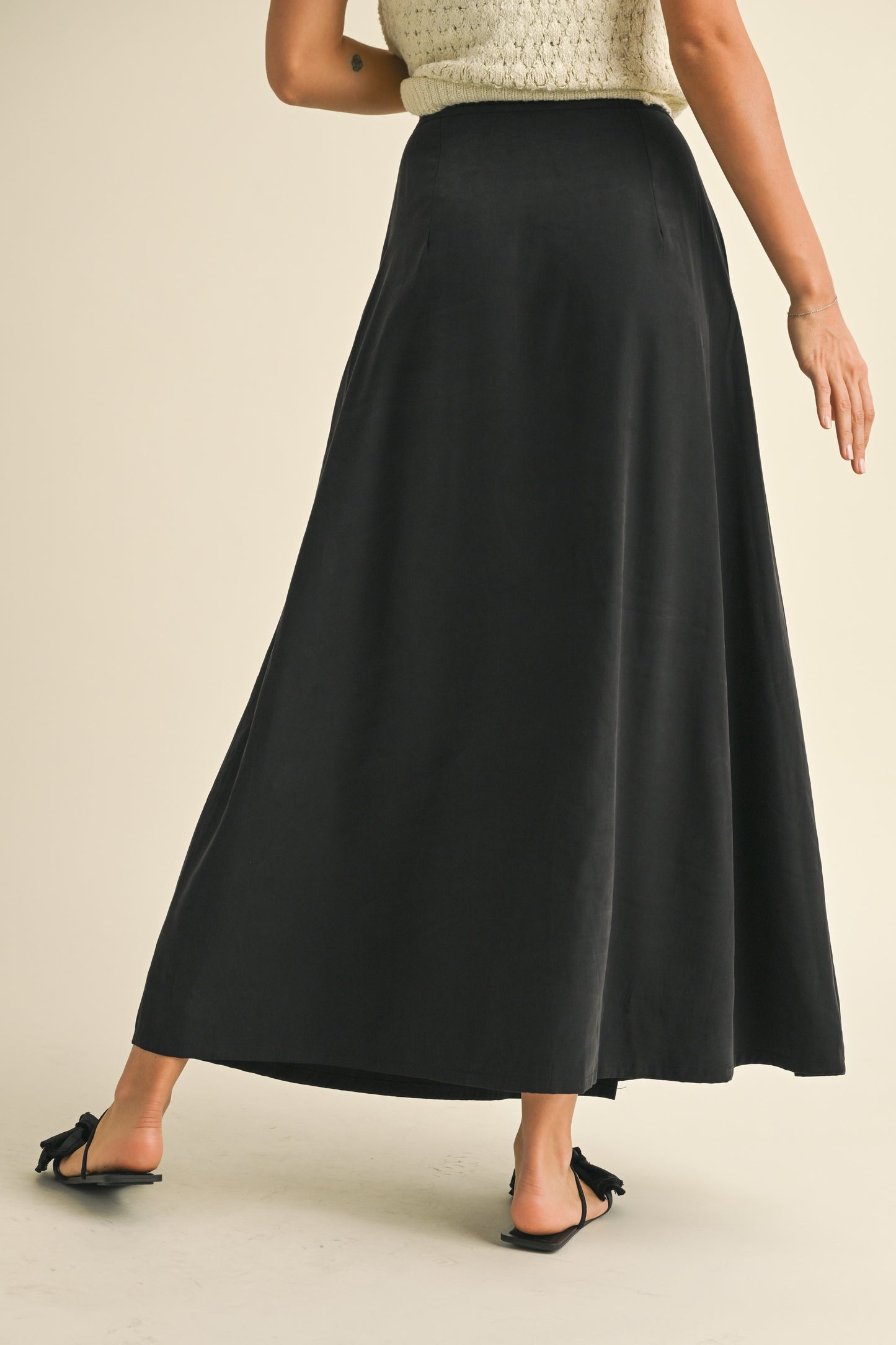 Tencel Fabric Long Wrap Skirt