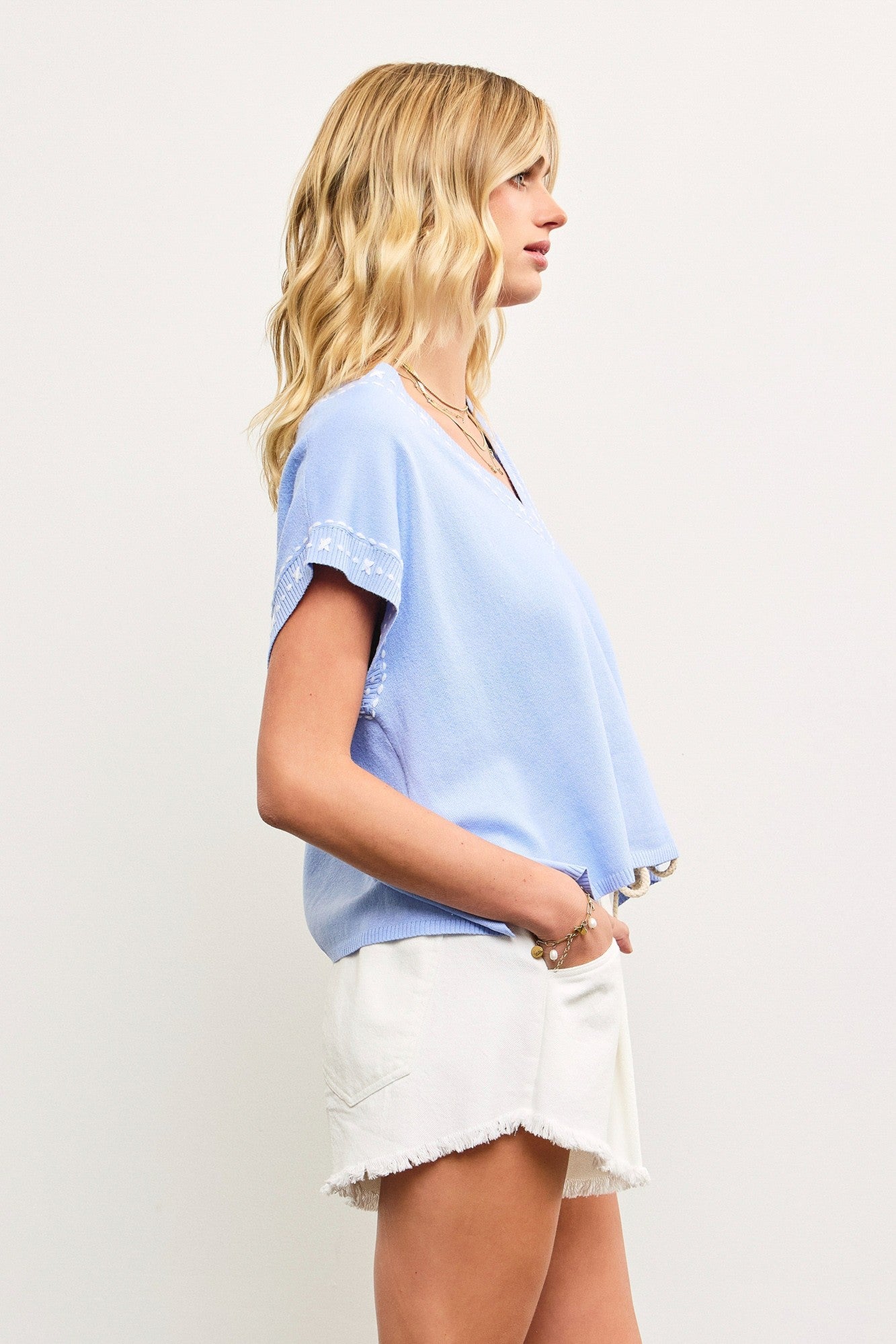 V-Neck Knit Top