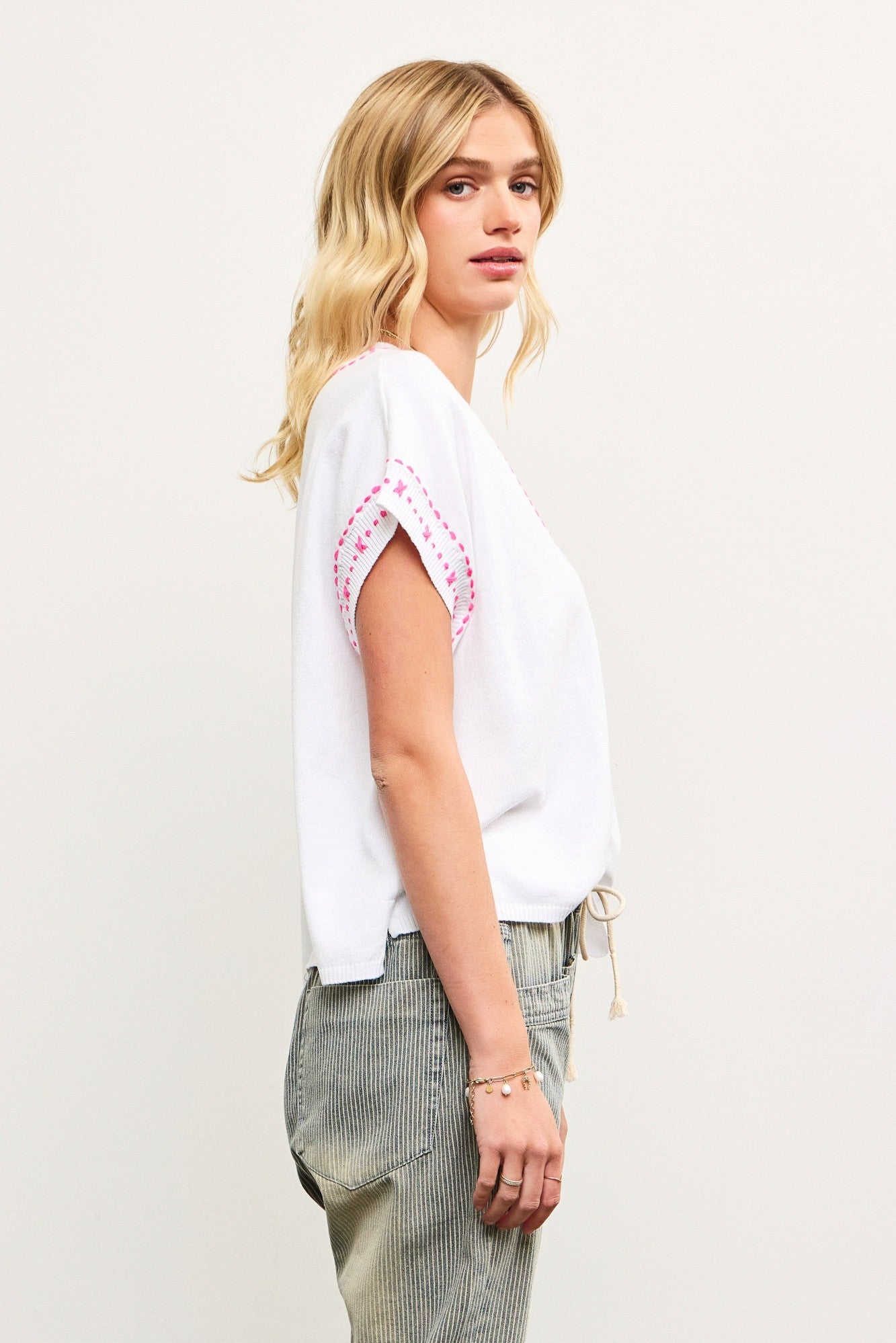 V-Neck Knit Top