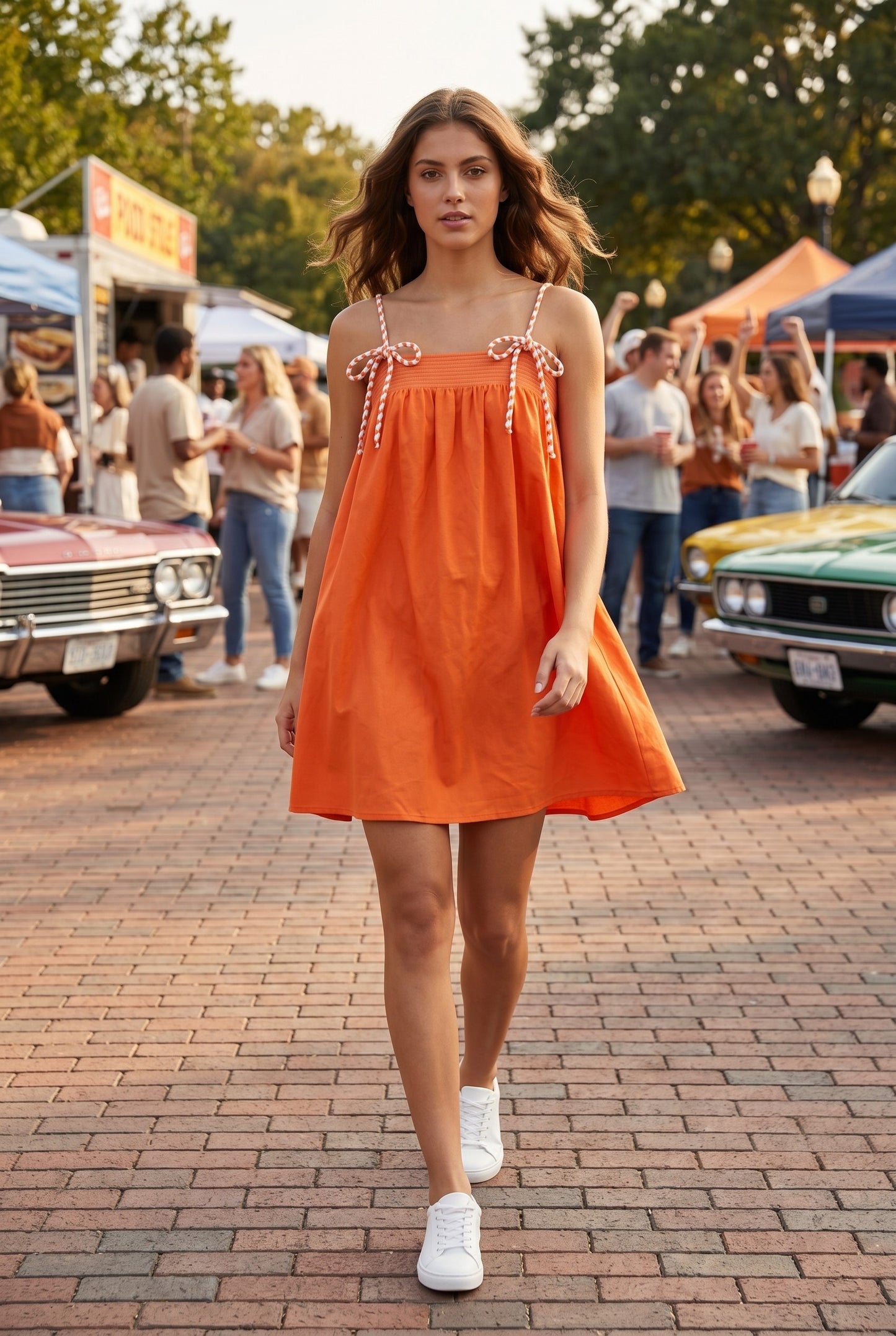Tube Mini Dress With Mixed Color Cord Strap