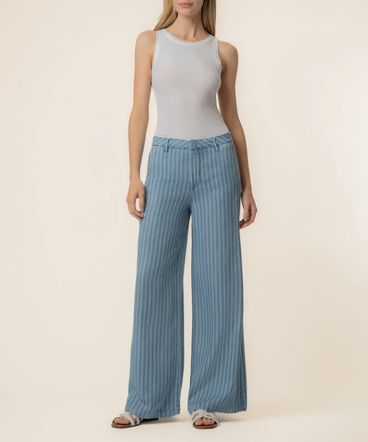 Ryan Tencel Stripe High Rise Wide Leg