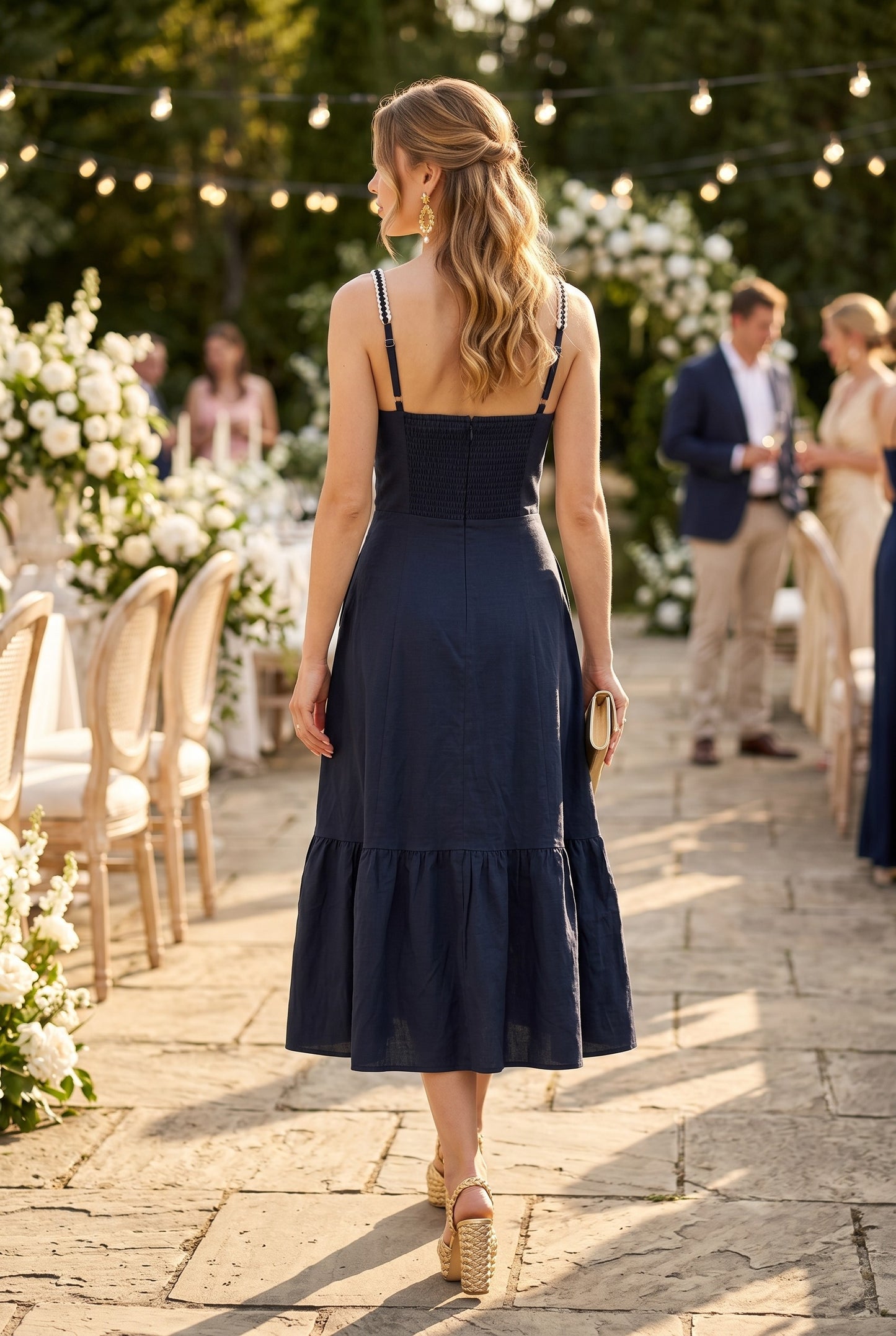 Sweetheart Neckline Midi Dress
