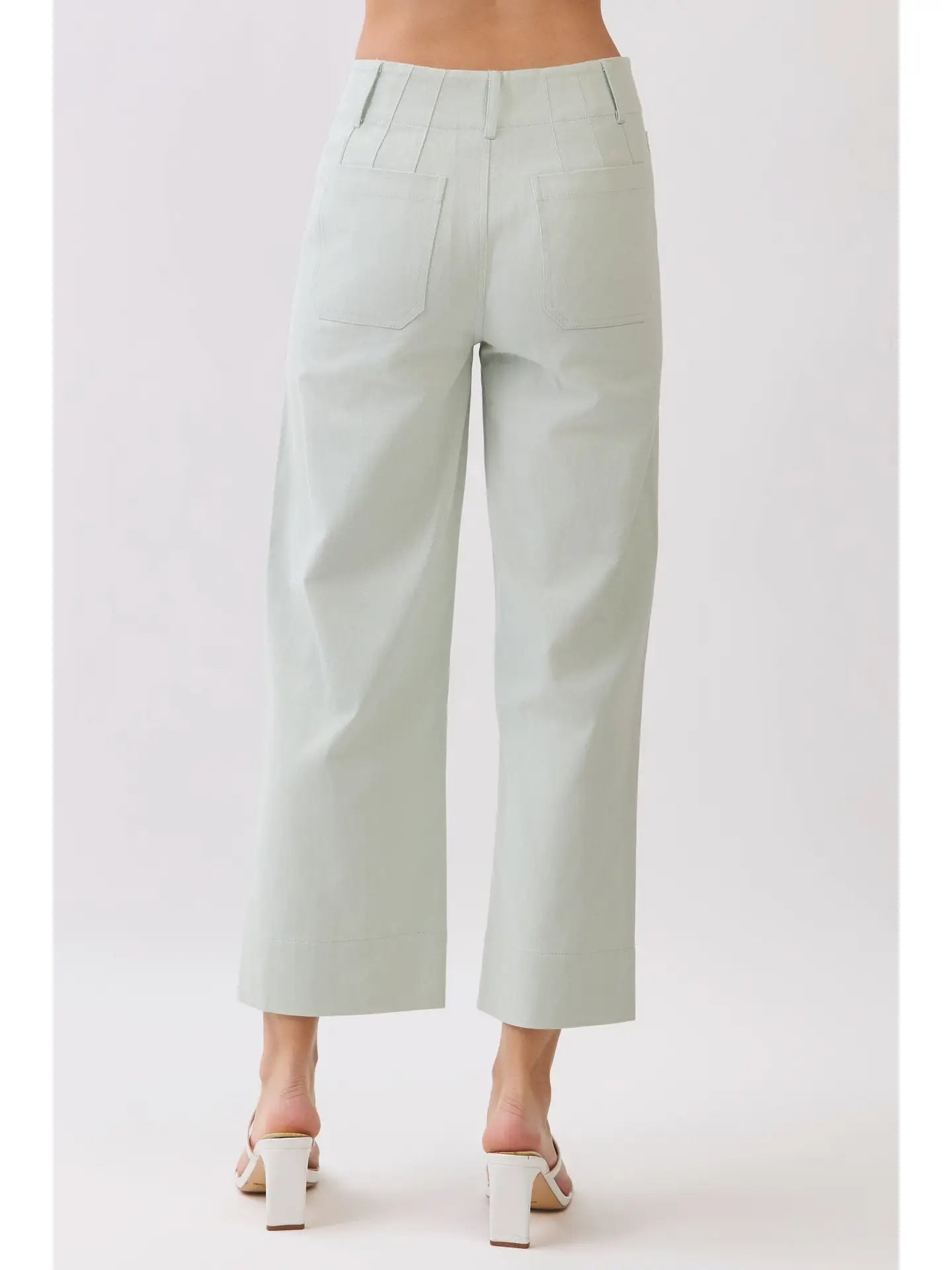 High Waist Cropped Wide Leg Pants