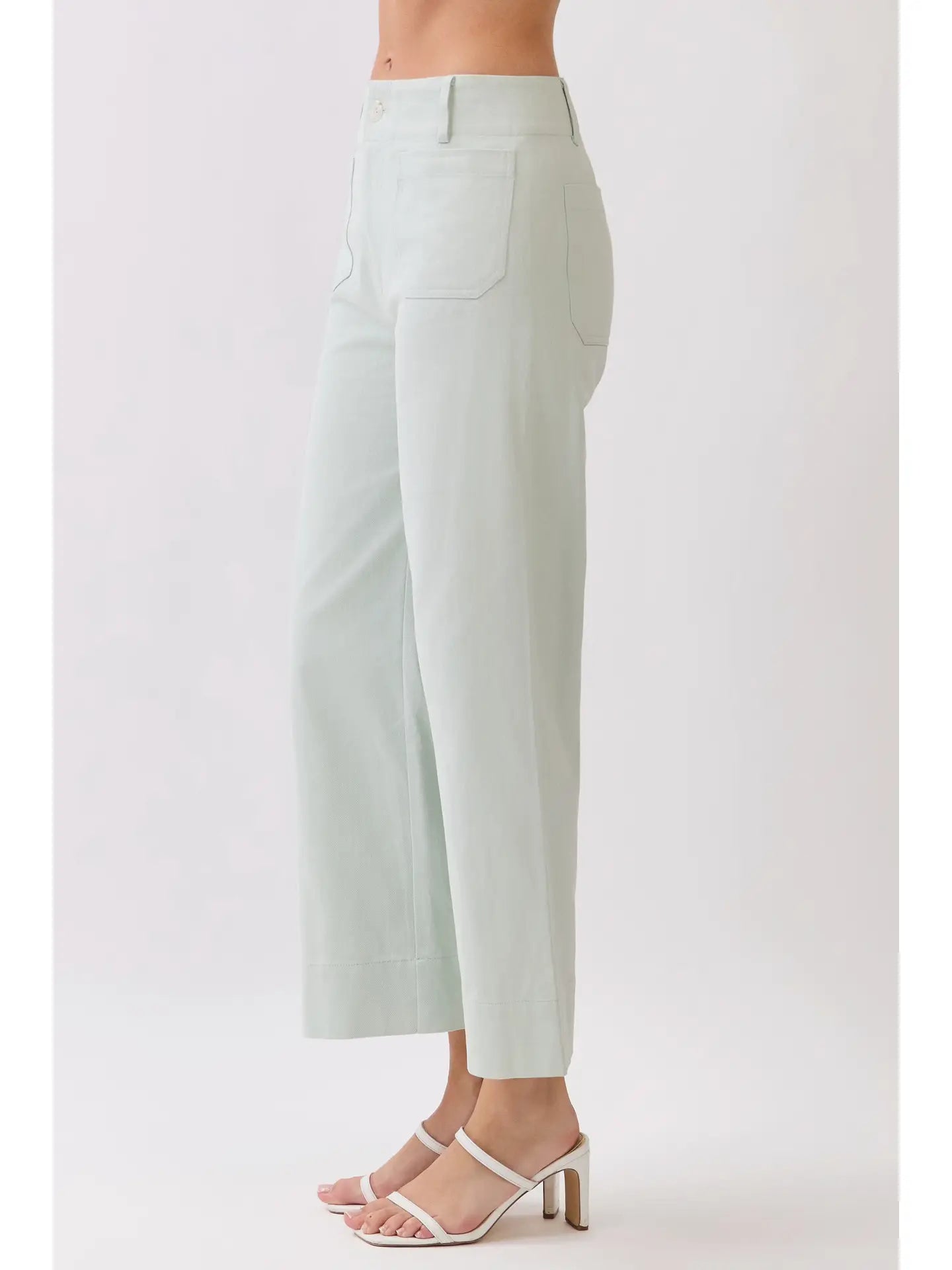 High Waist Cropped Wide Leg Pants