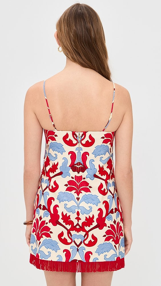 Fringe Damask Mini Dress