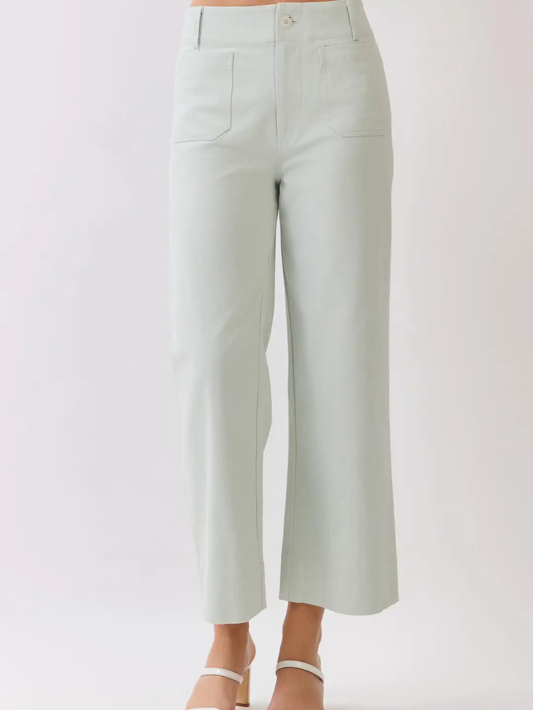 High Waist Cropped Wide Leg Pants