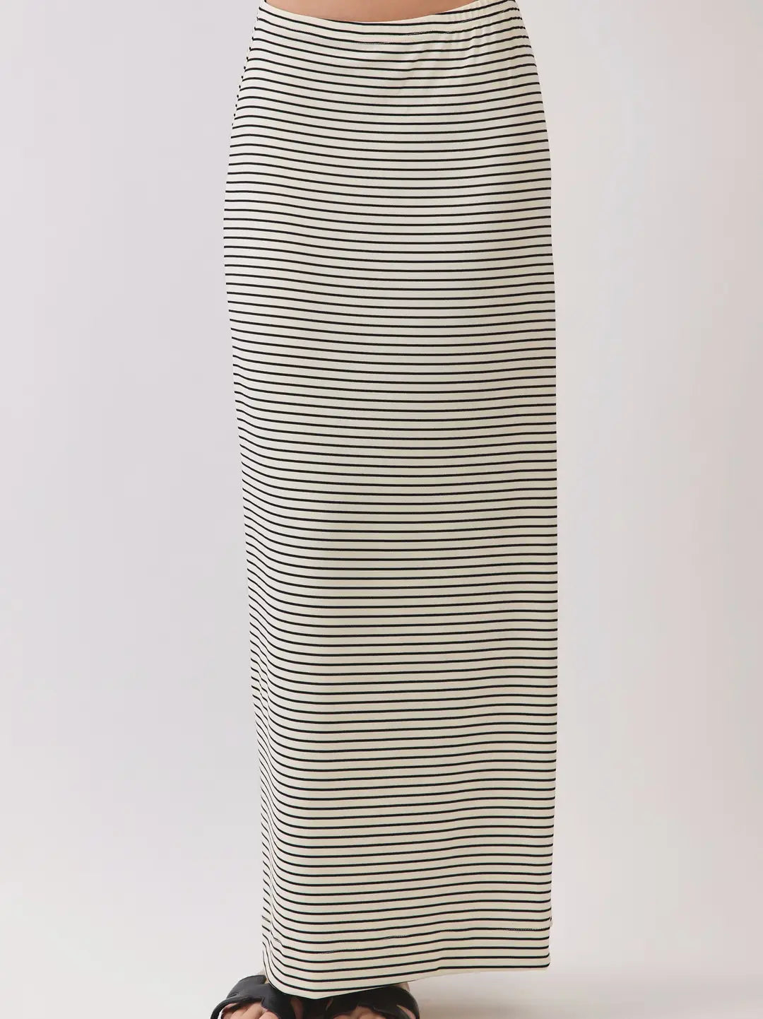 Stretch Waistband Classic Stripe Maxi Skirt