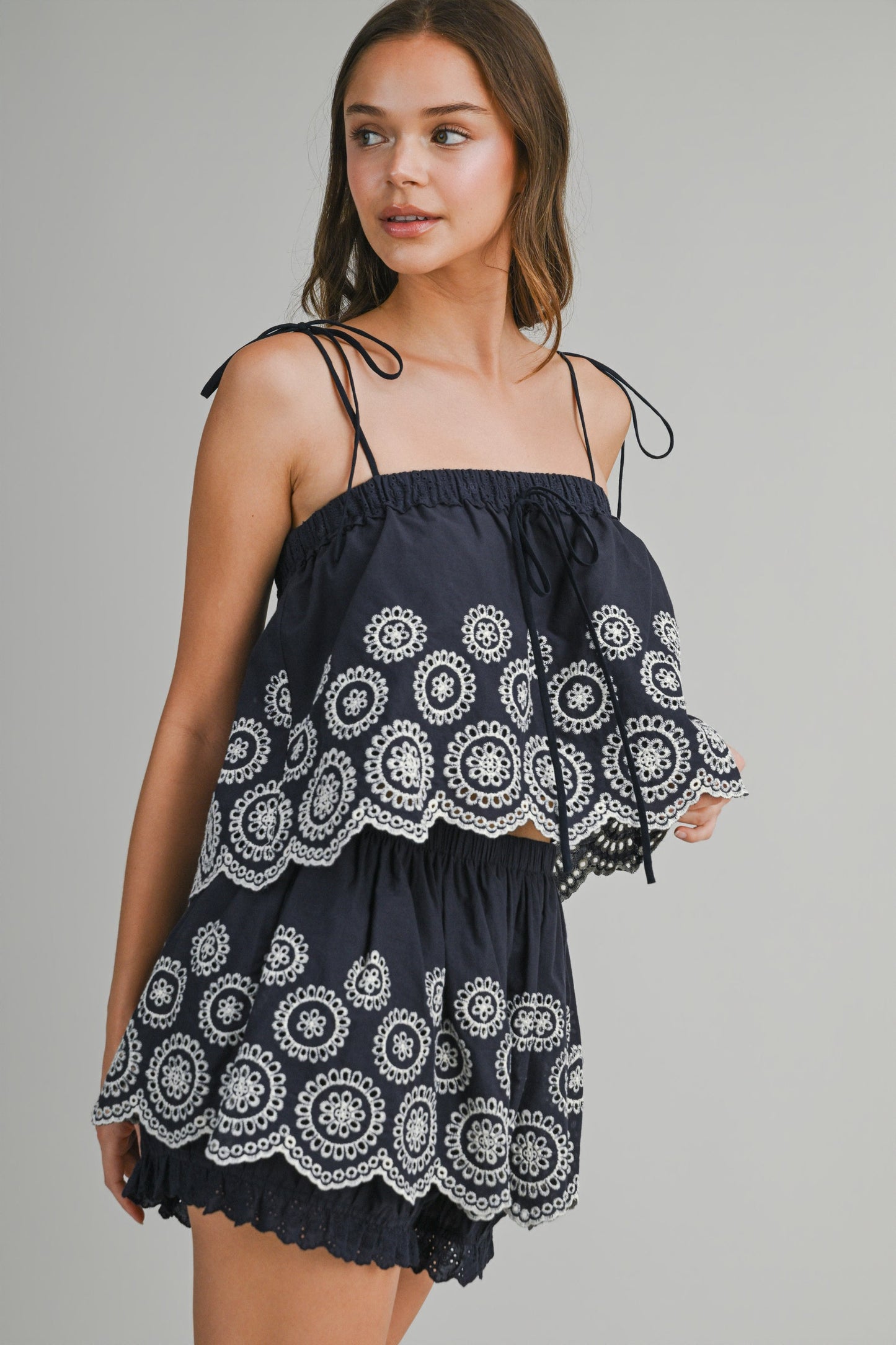 Eyelet Embroidered Skort