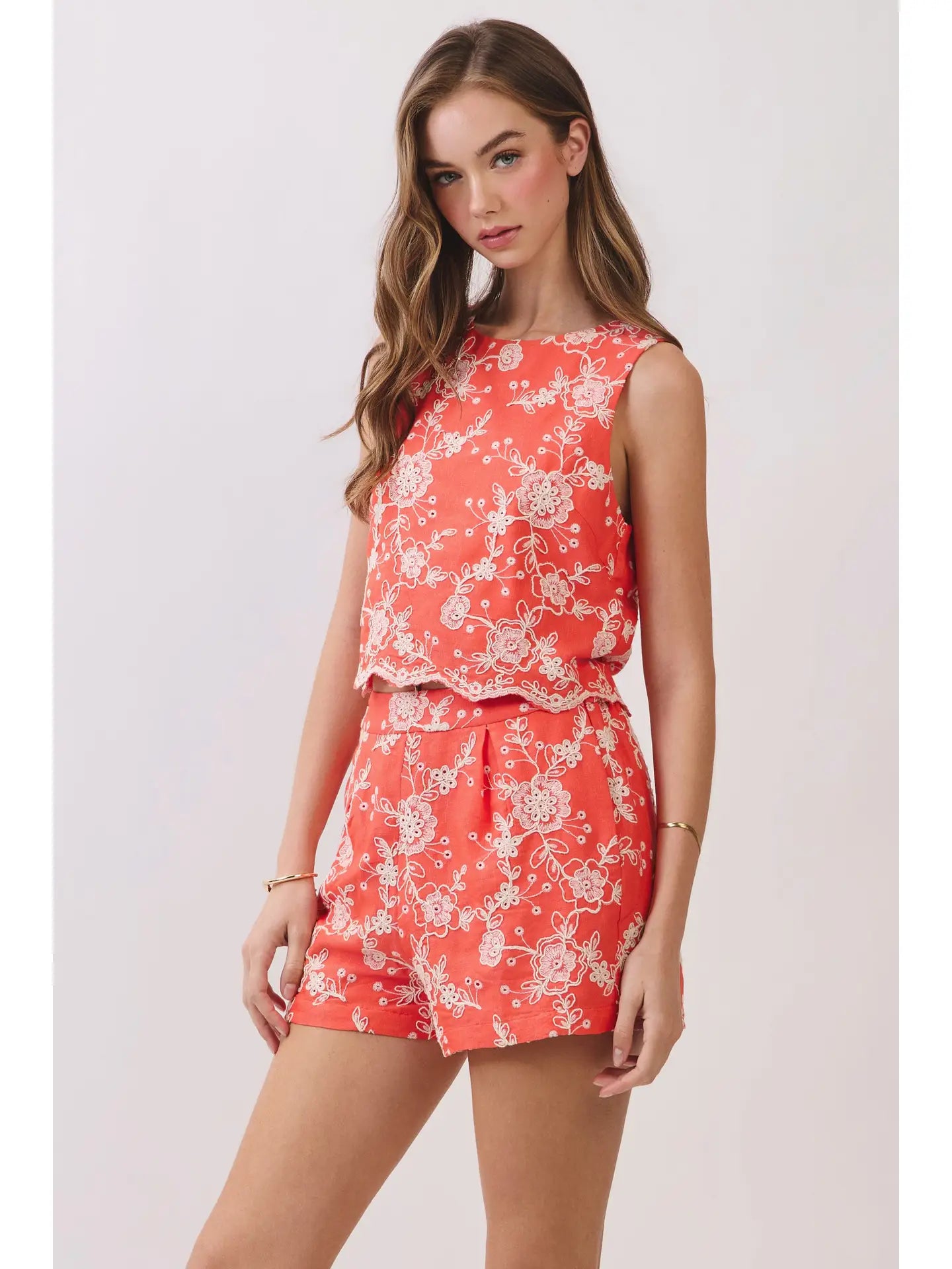 Floral Embroidered Crop Top