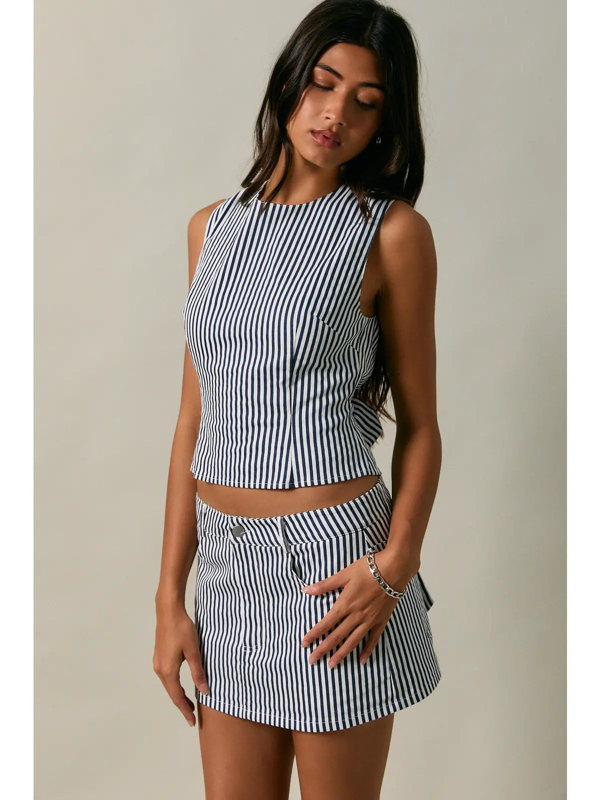 Mid Waisted Stripe Skirt