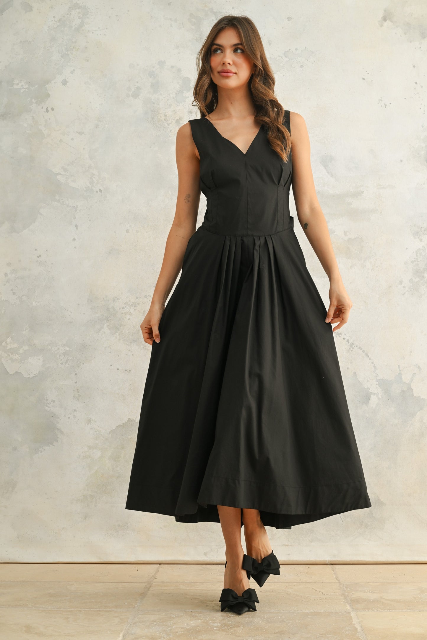 Bow Detail Woven Dress