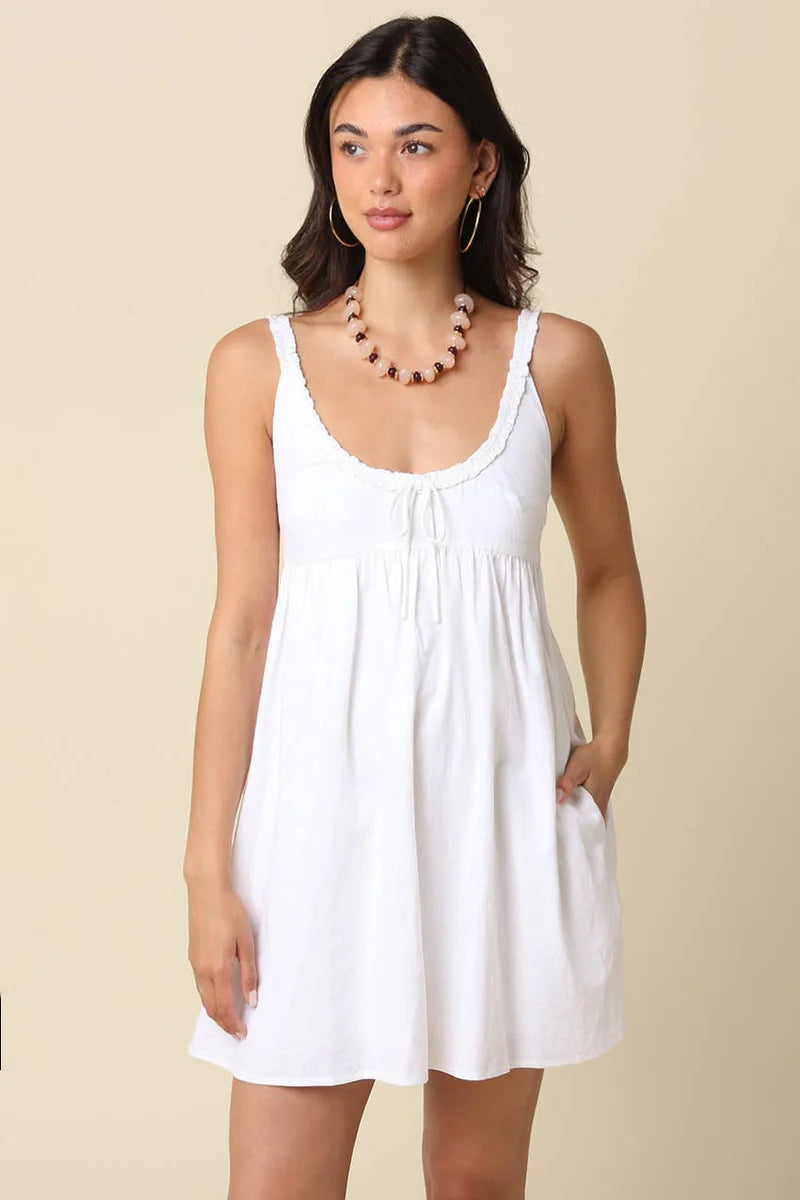 Ethel Babydoll Tie Mini Dress