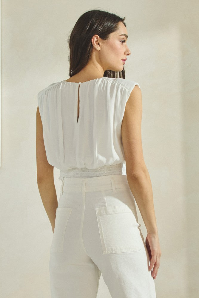 Pleated Sleeveless Top