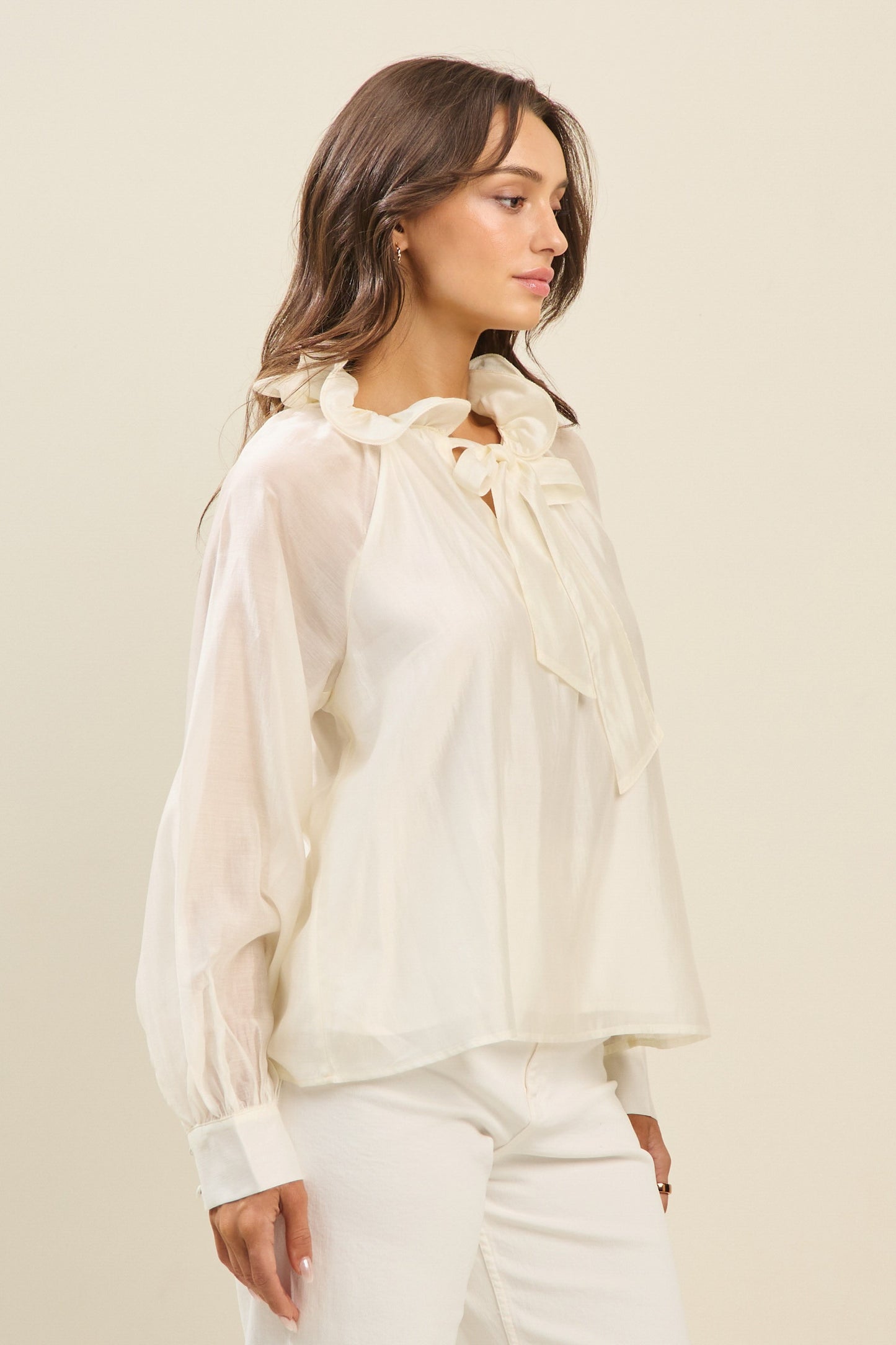 Ruffle Neck Blouse