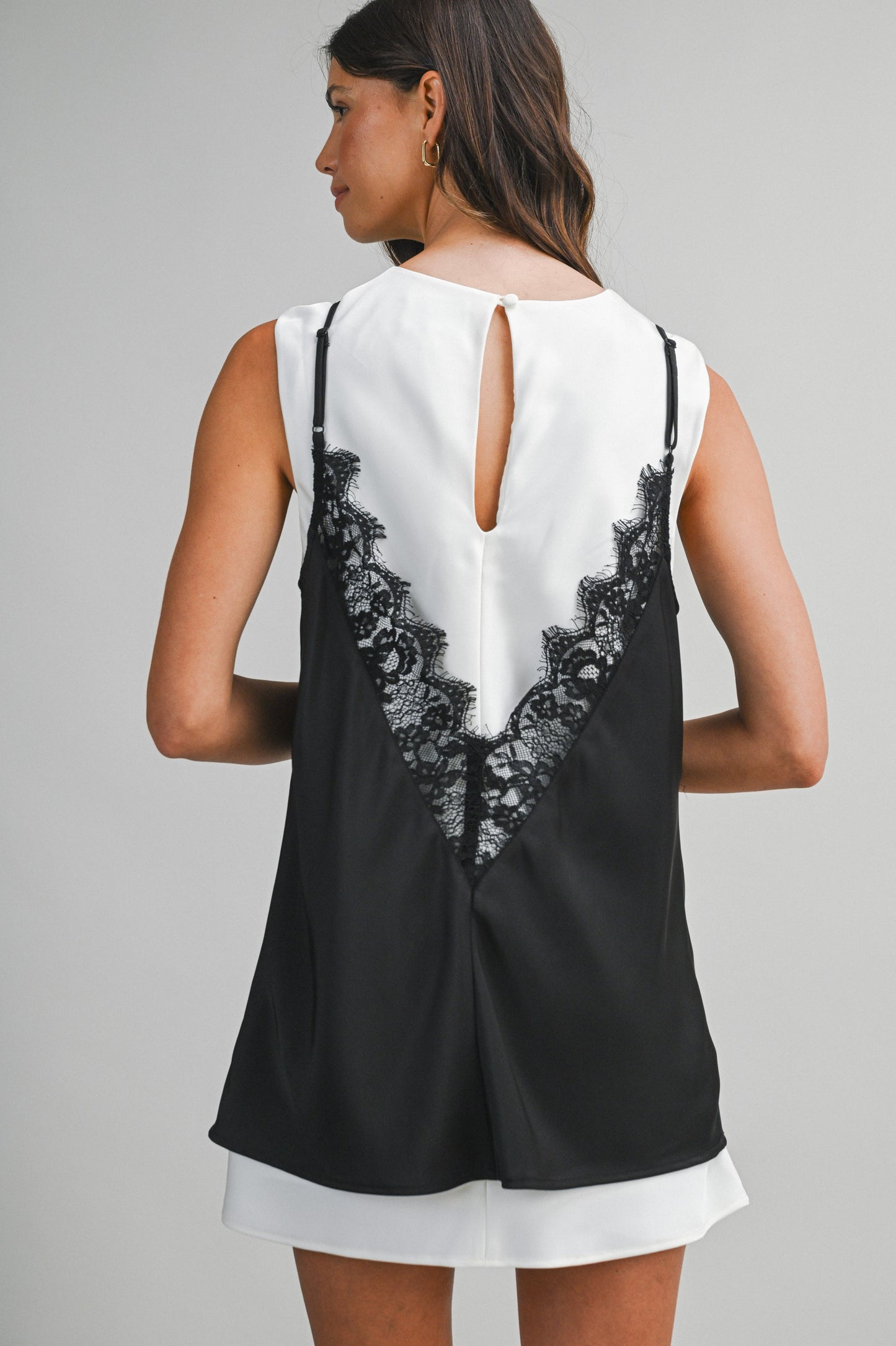 Layered Slip Top with Lace Detail