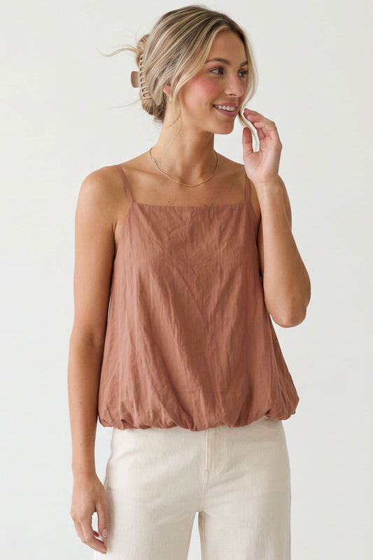 Billowy Cami Top with Bubble Hem