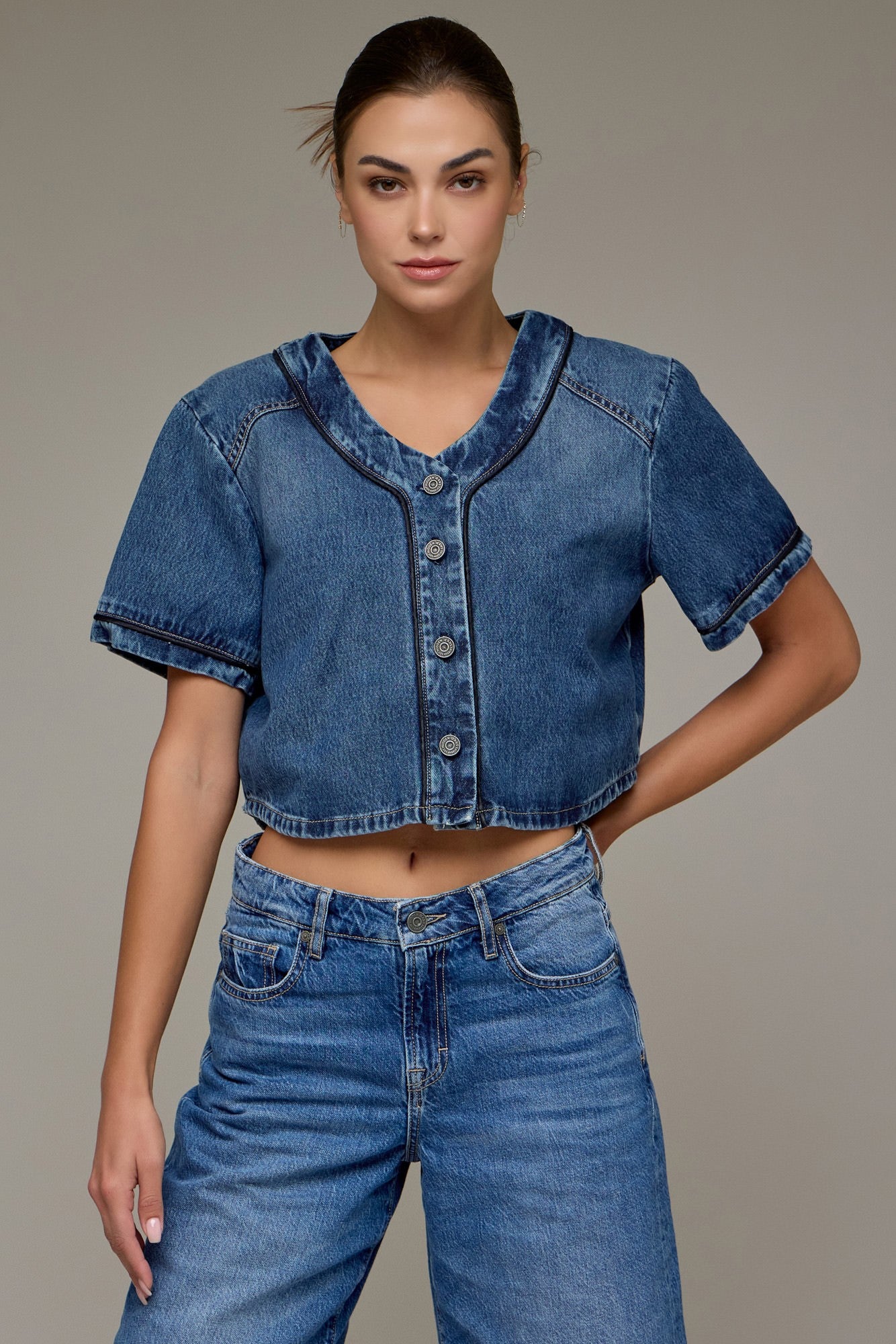 Cropped Baseball Shirt