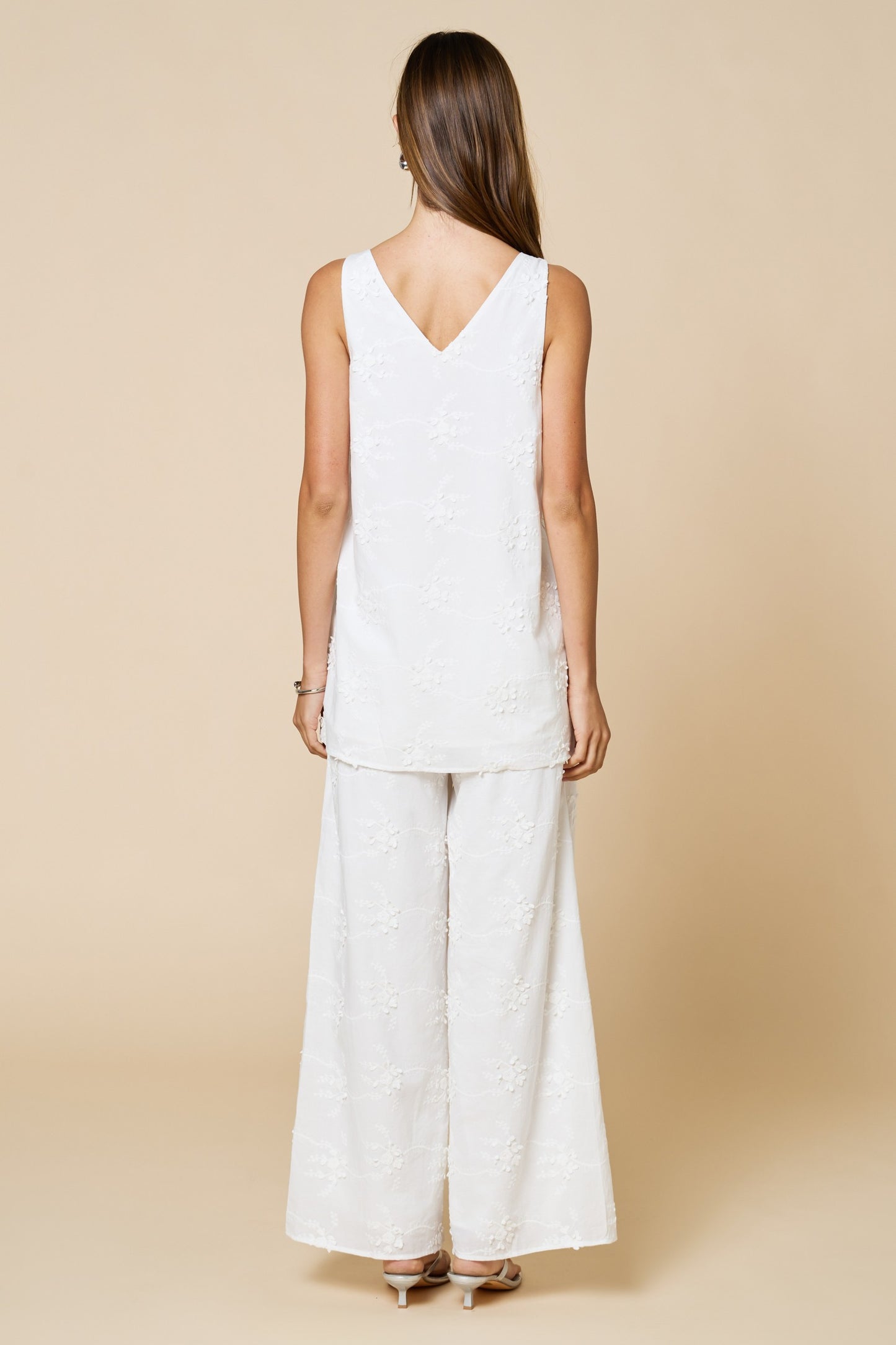 V-neck Embroidered Sleeveless Top