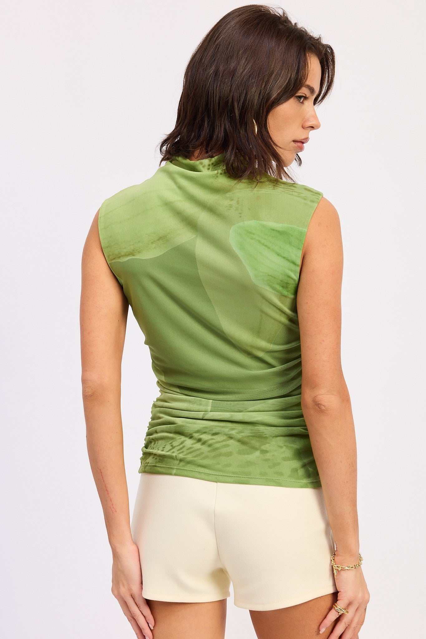 Drop Shoulder Mesh Top