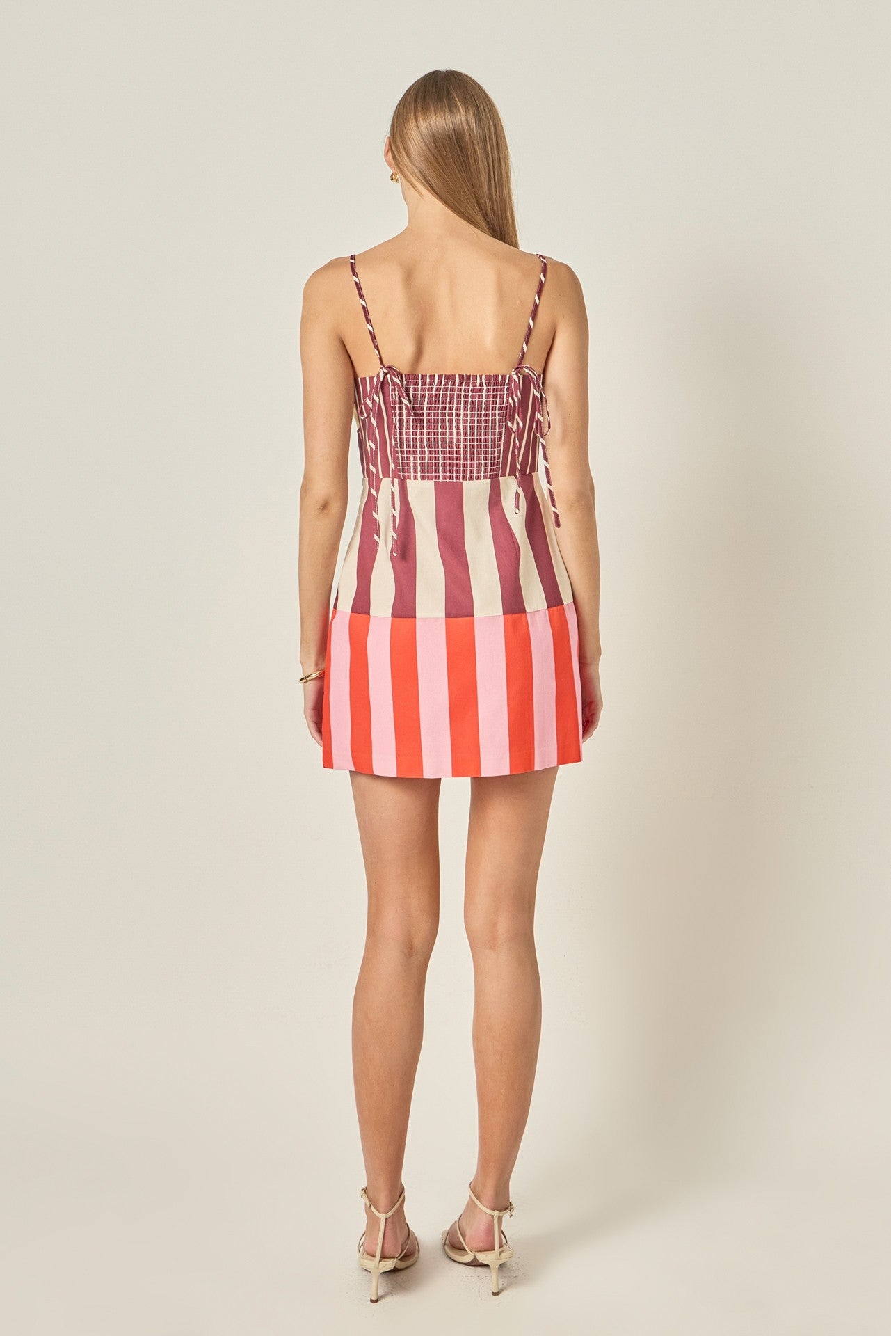 Stripe Printed Sleeveless Mini Dress